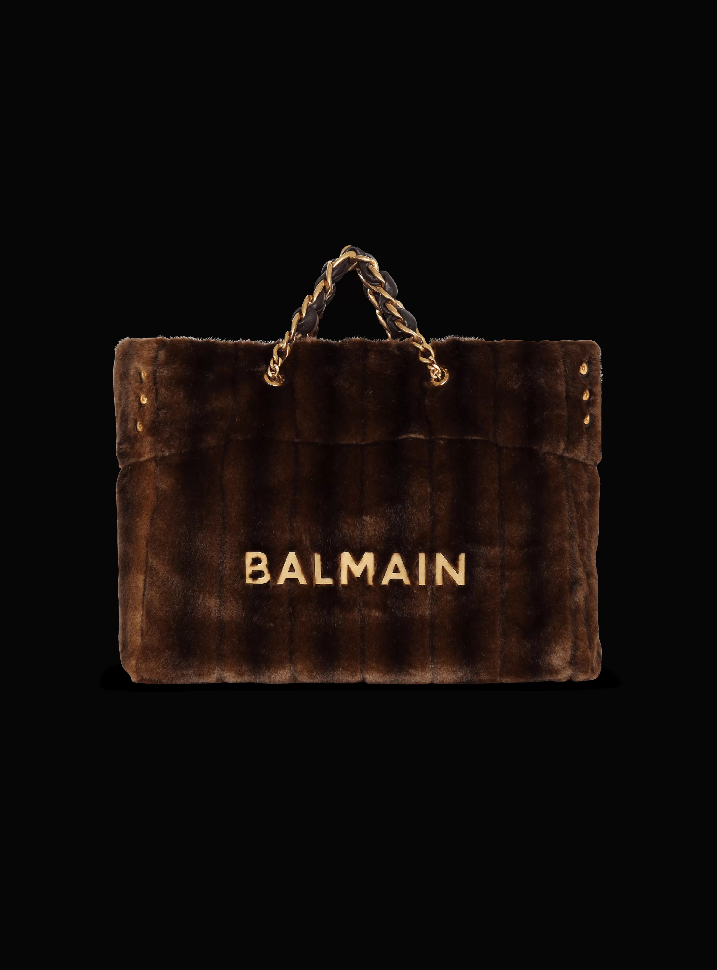 Women Balmain 1945 Soft Faux Fur Tote Bag