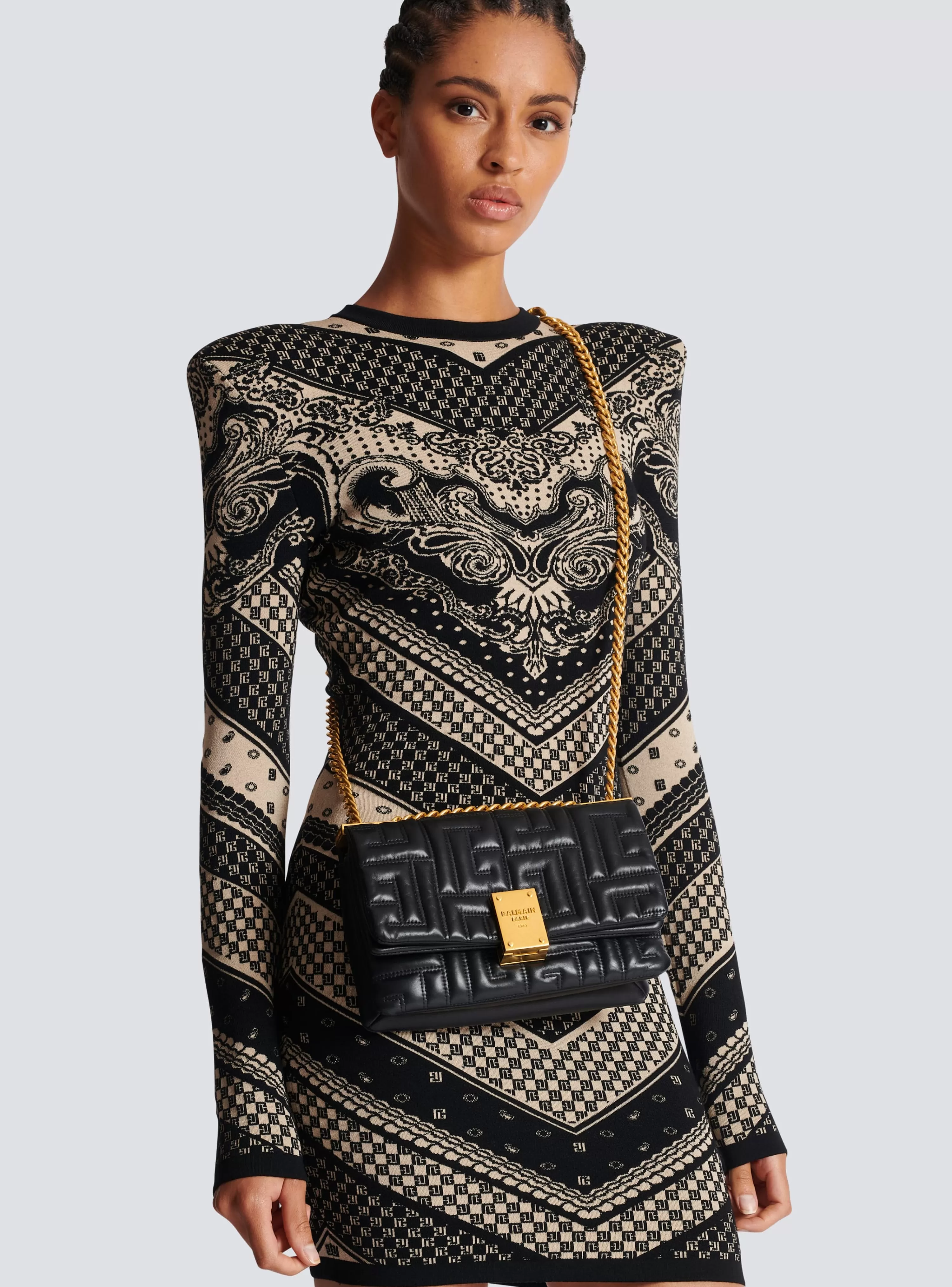 Women Balmain 1945 Soft Small Bag In Quilted Leather