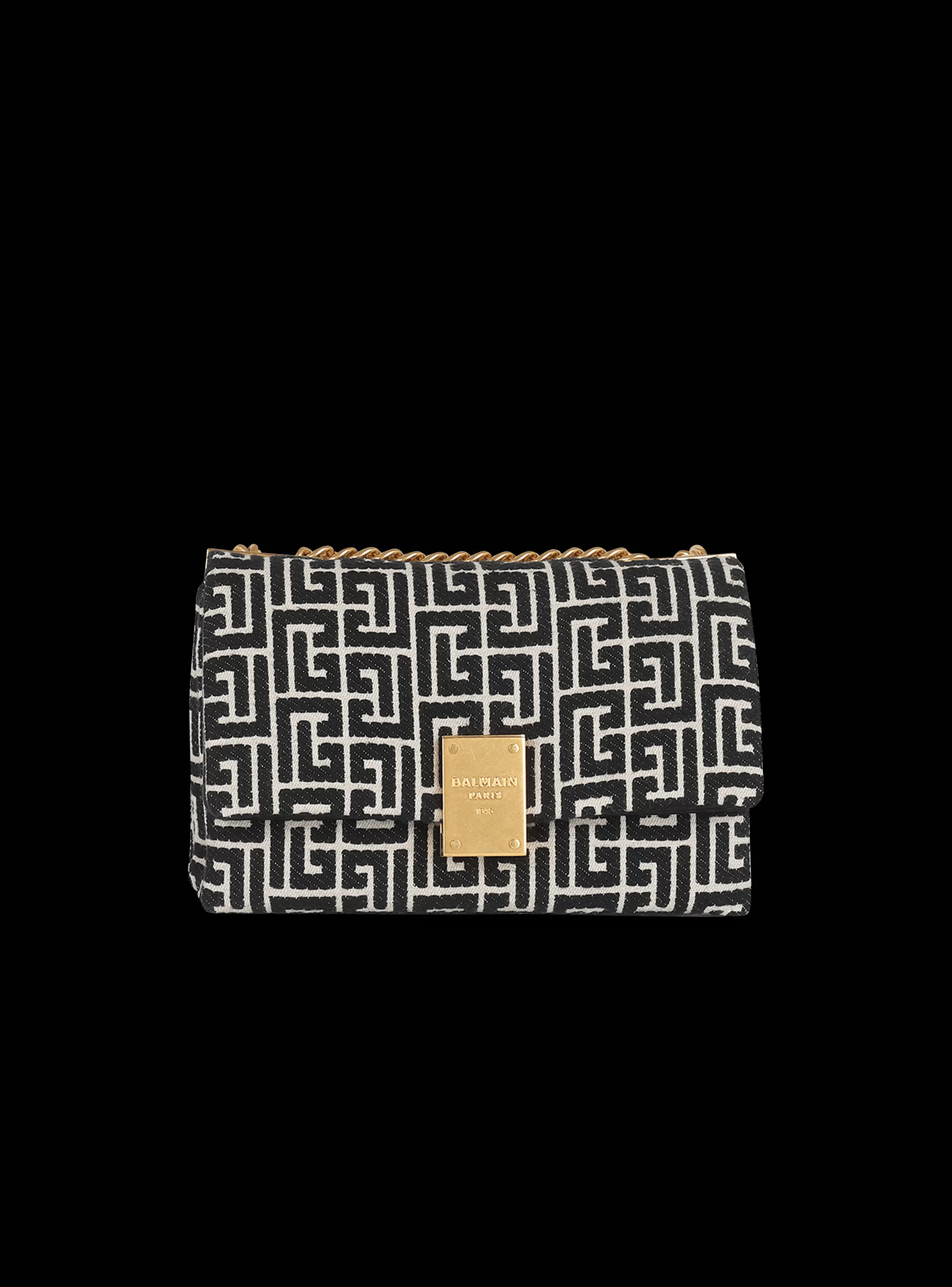 Women Balmain 1945 Soft Small Bag With Jacquard Monogram