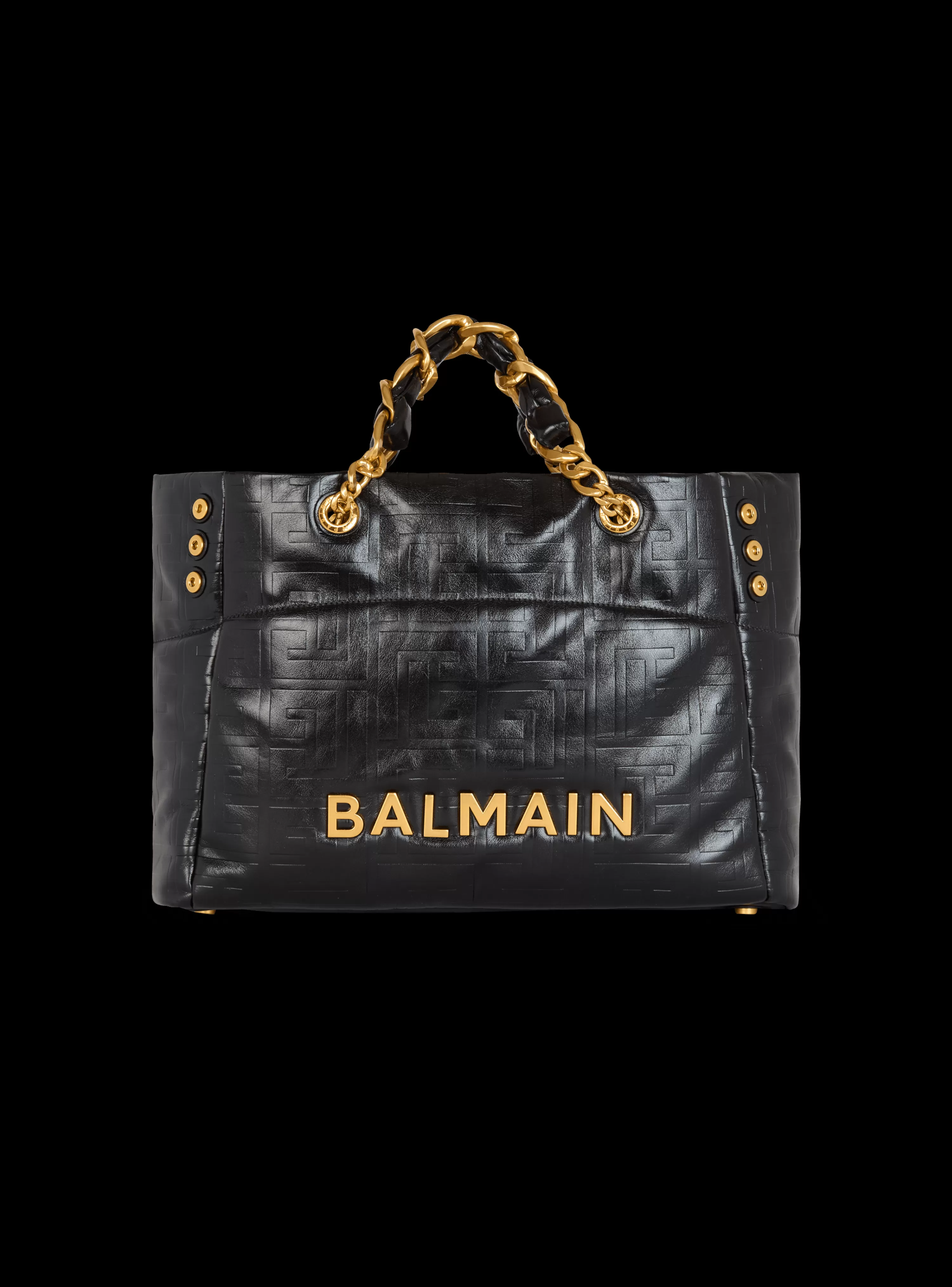 Balmain 1945 Soft Tote Bag In Crackled Calfskin