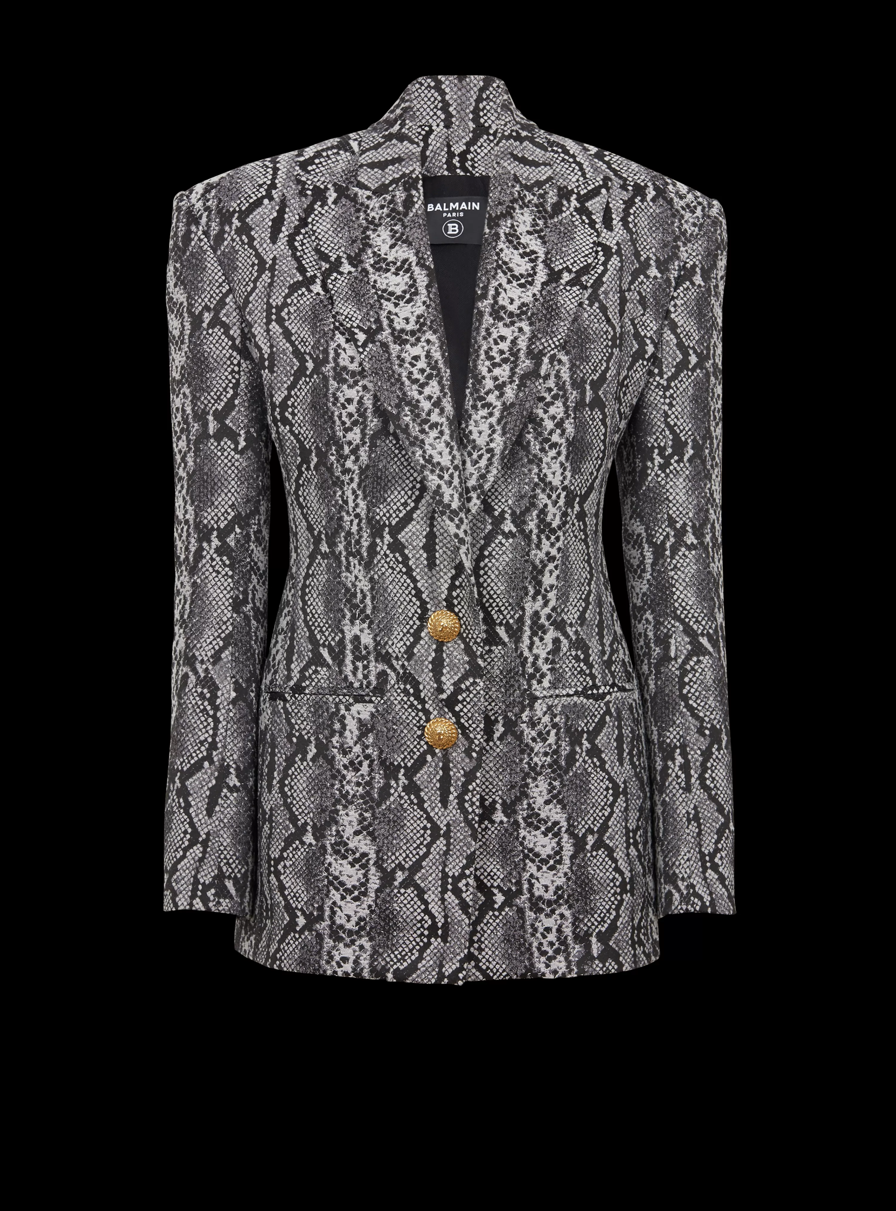 Women Balmain 2-button Jacquard Snakeskin Jacket