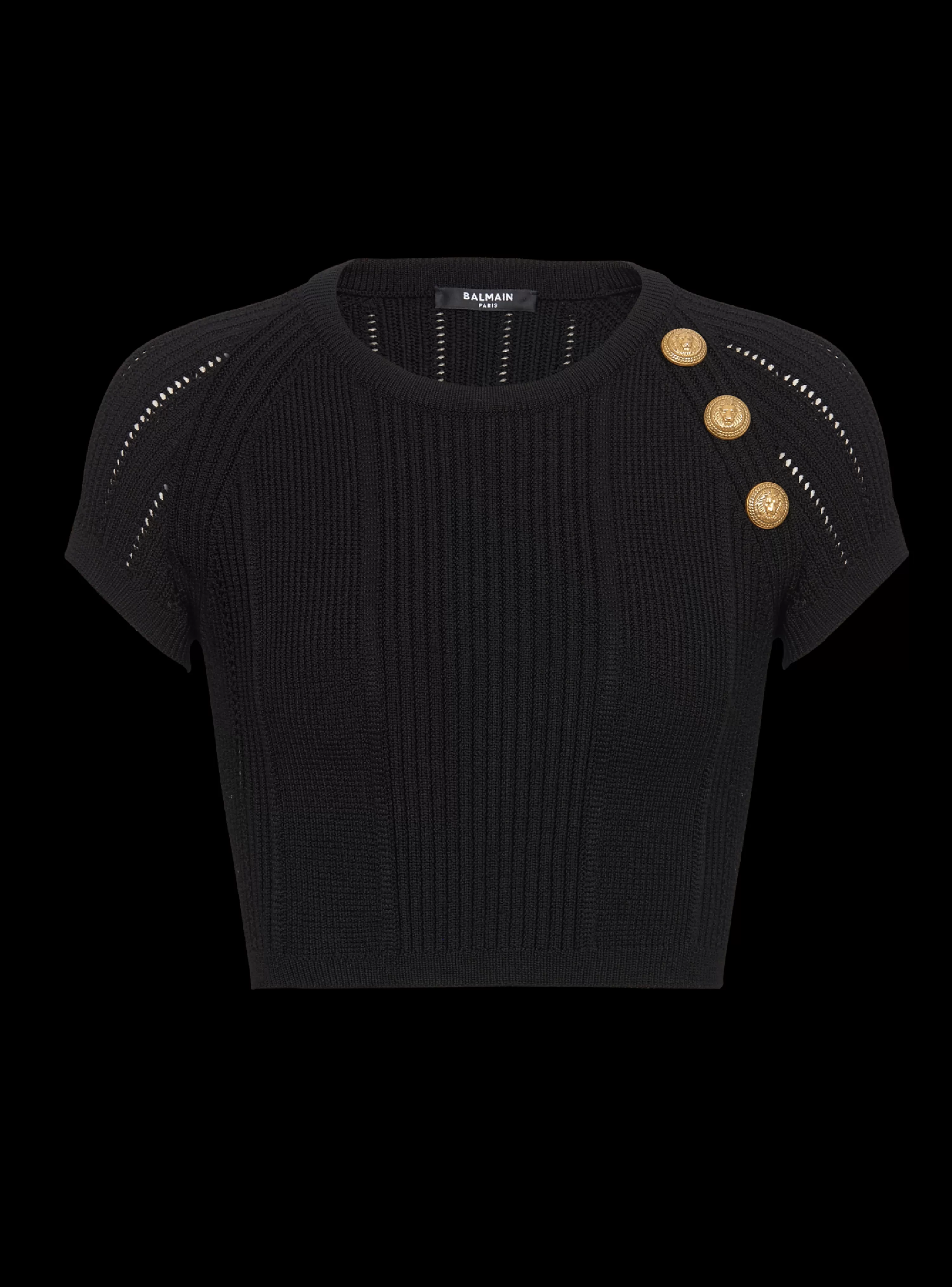 Women Balmain 3-button Fine Knit Top