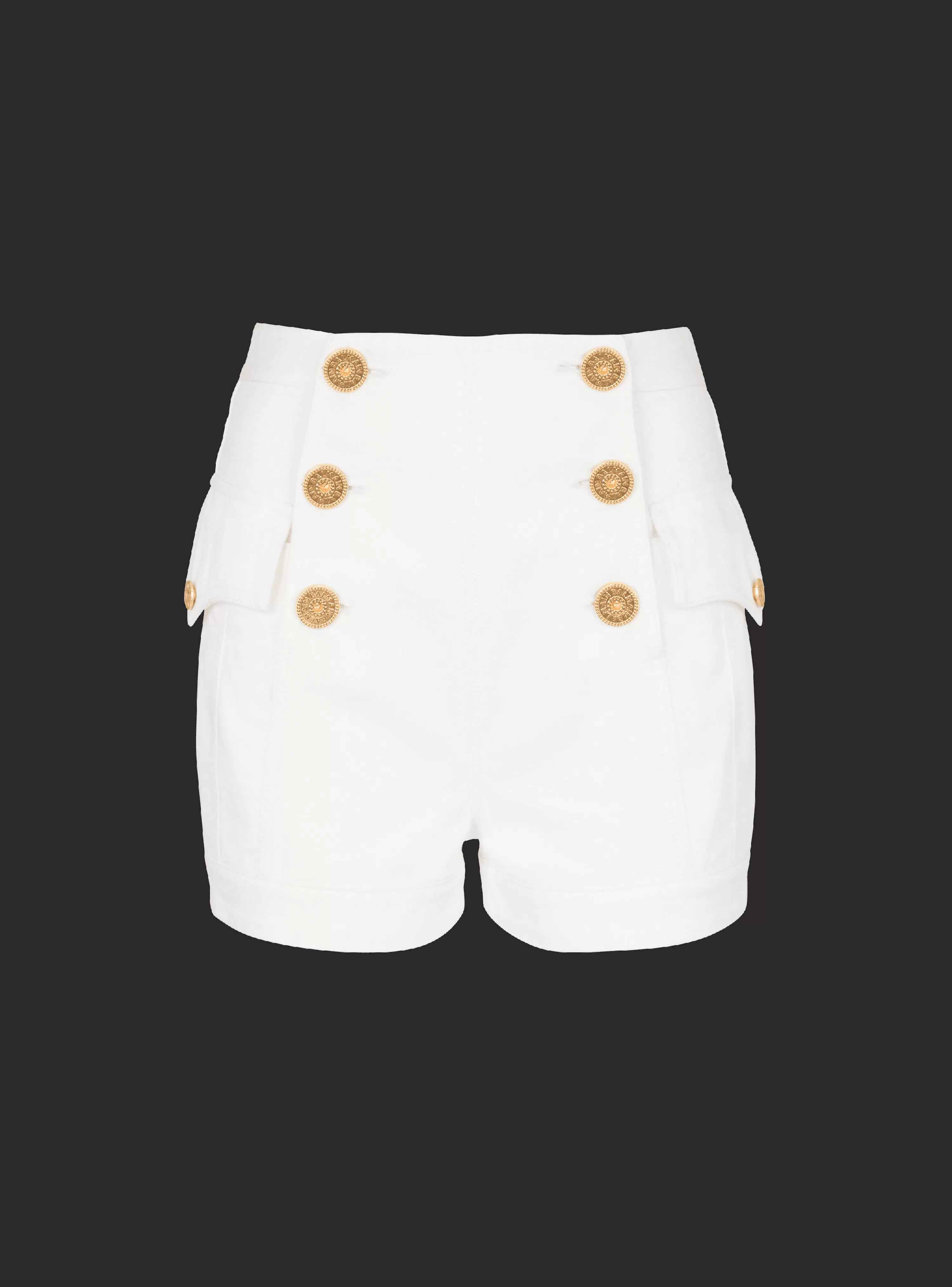 Women Balmain 6-button Denim Shorts