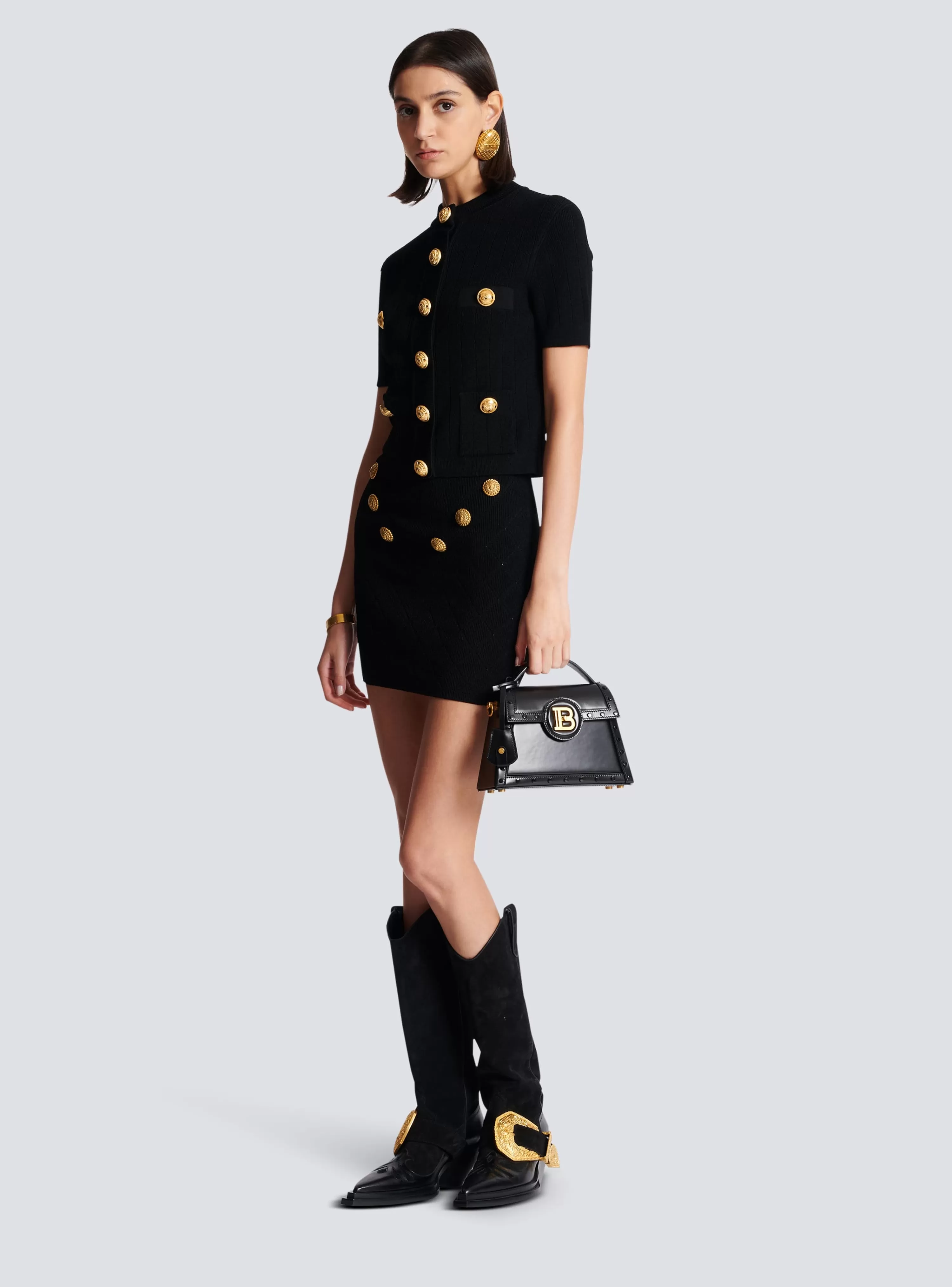 Women Balmain 6-button Knit Skirt