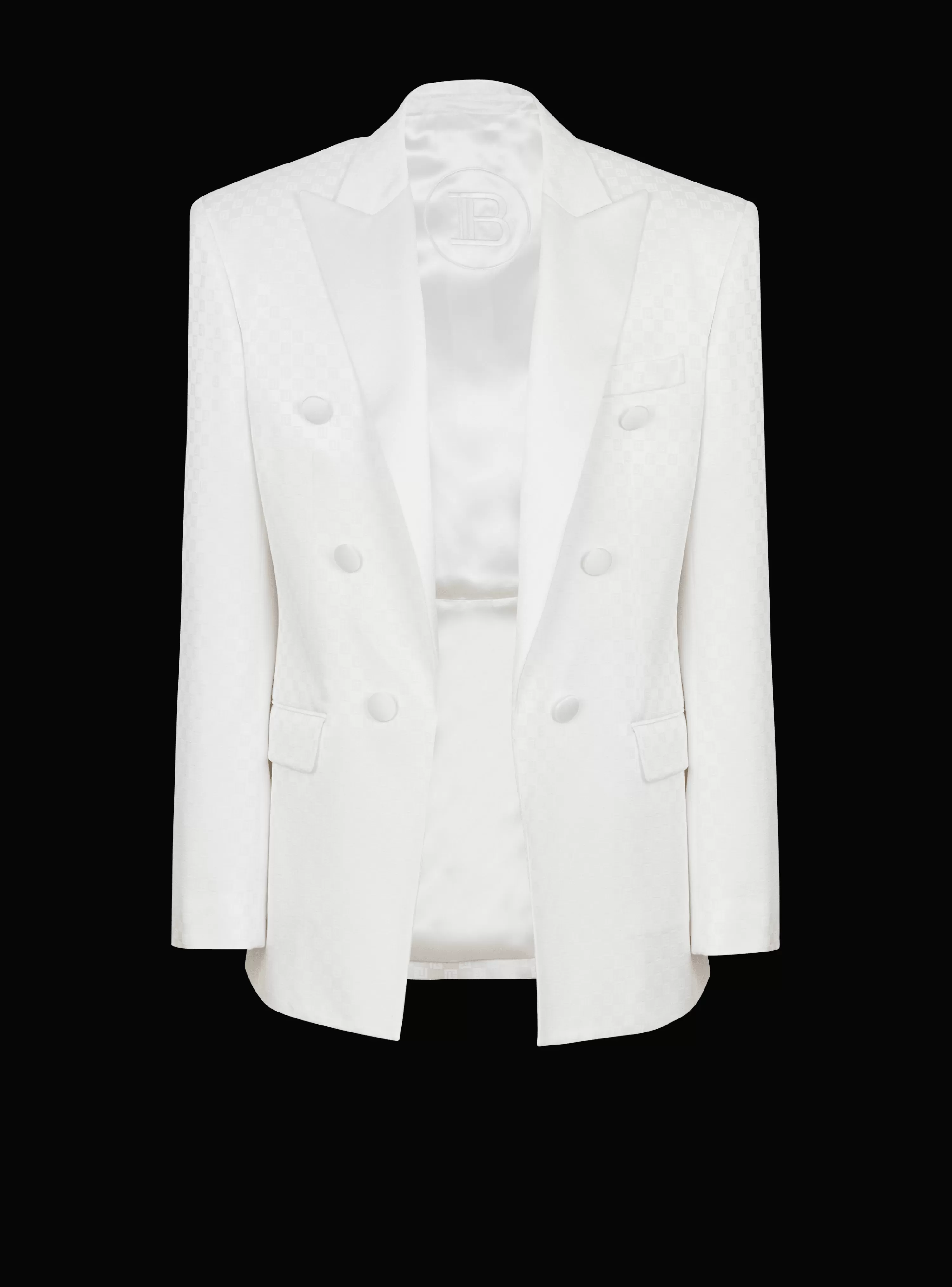 Balmain 6-button Monogram Satin Jacket