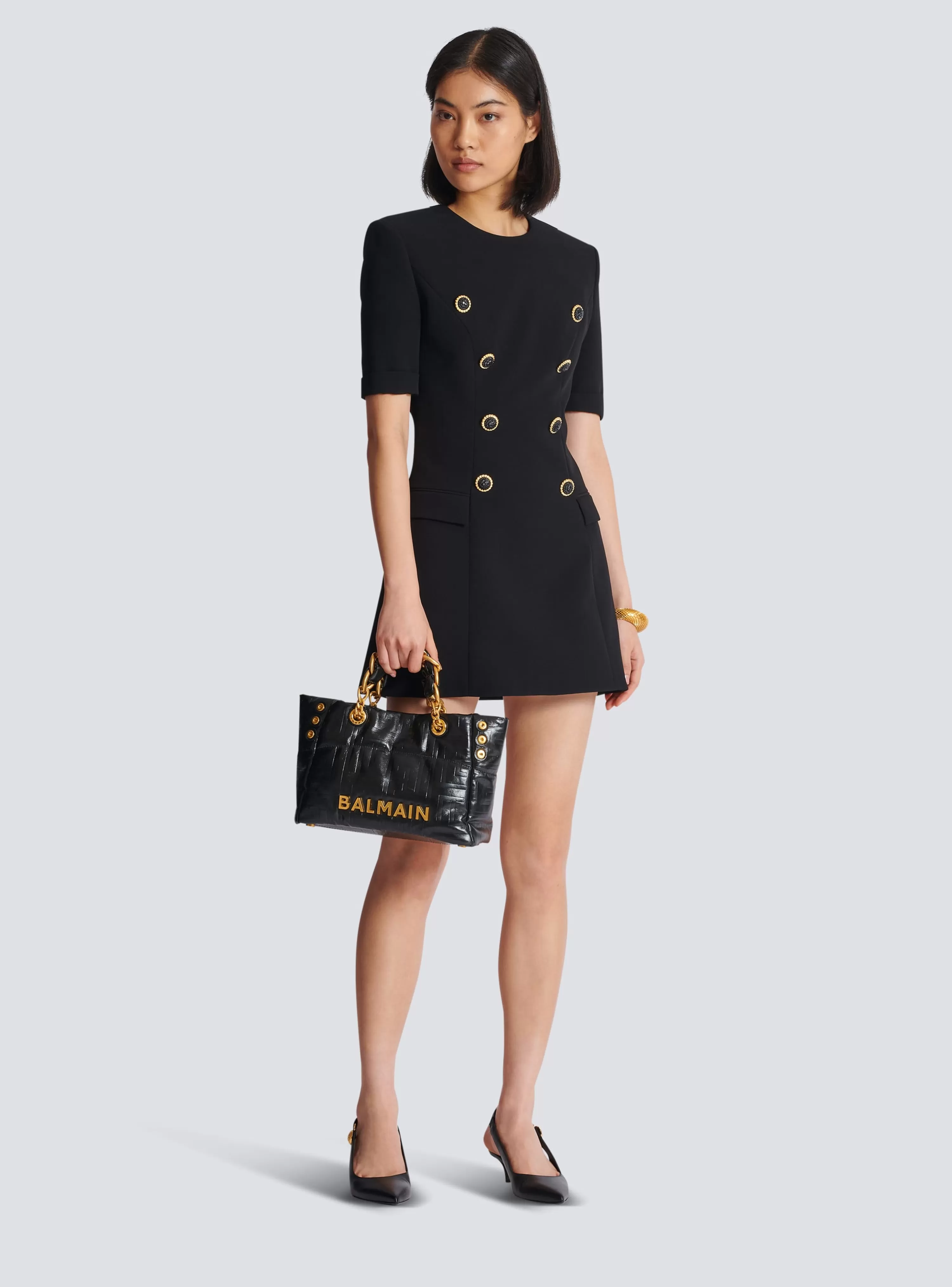 Women Balmain 8-button Crepe Dress