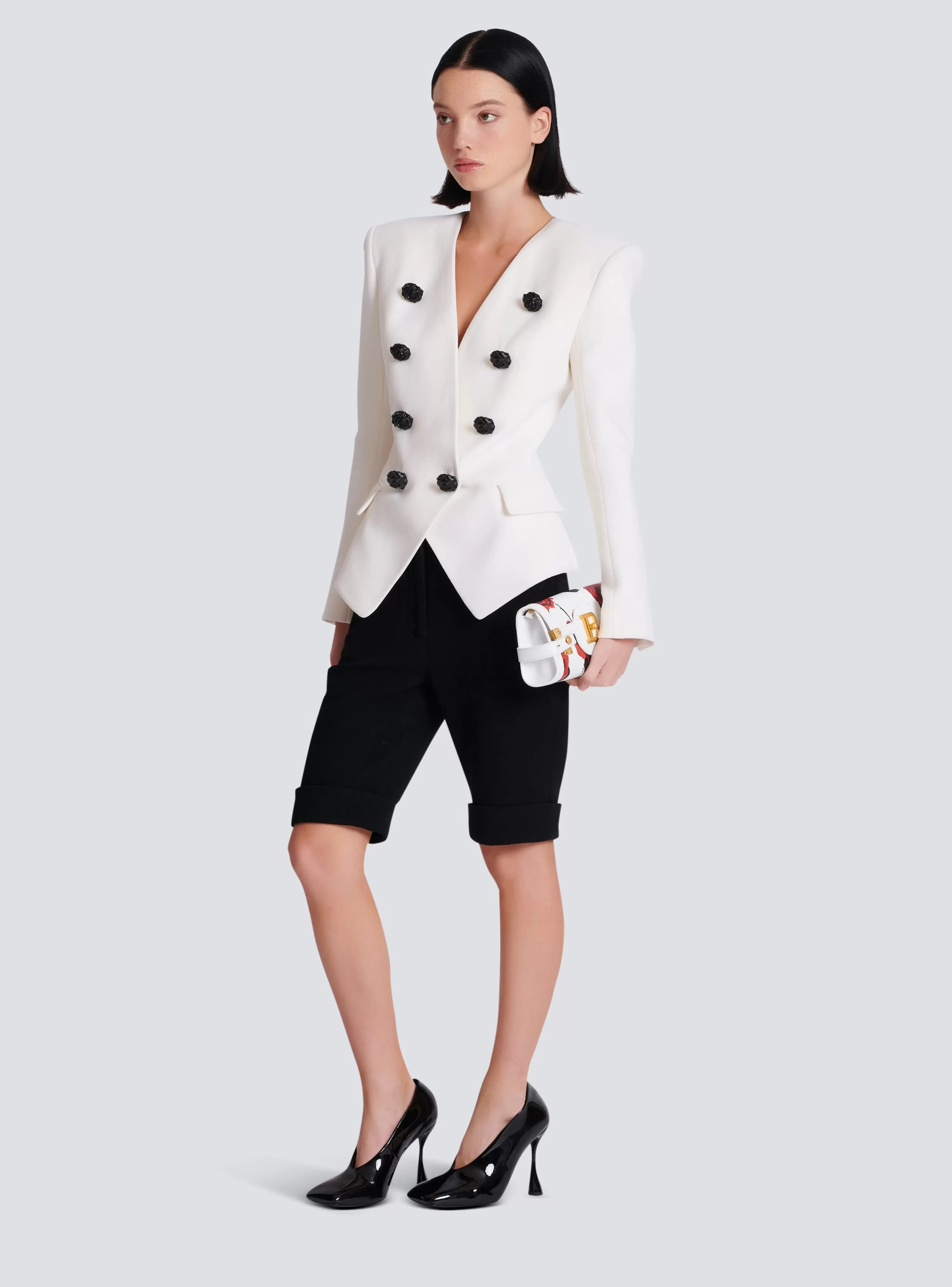 Women Balmain 8-button Double Crepe Jacket