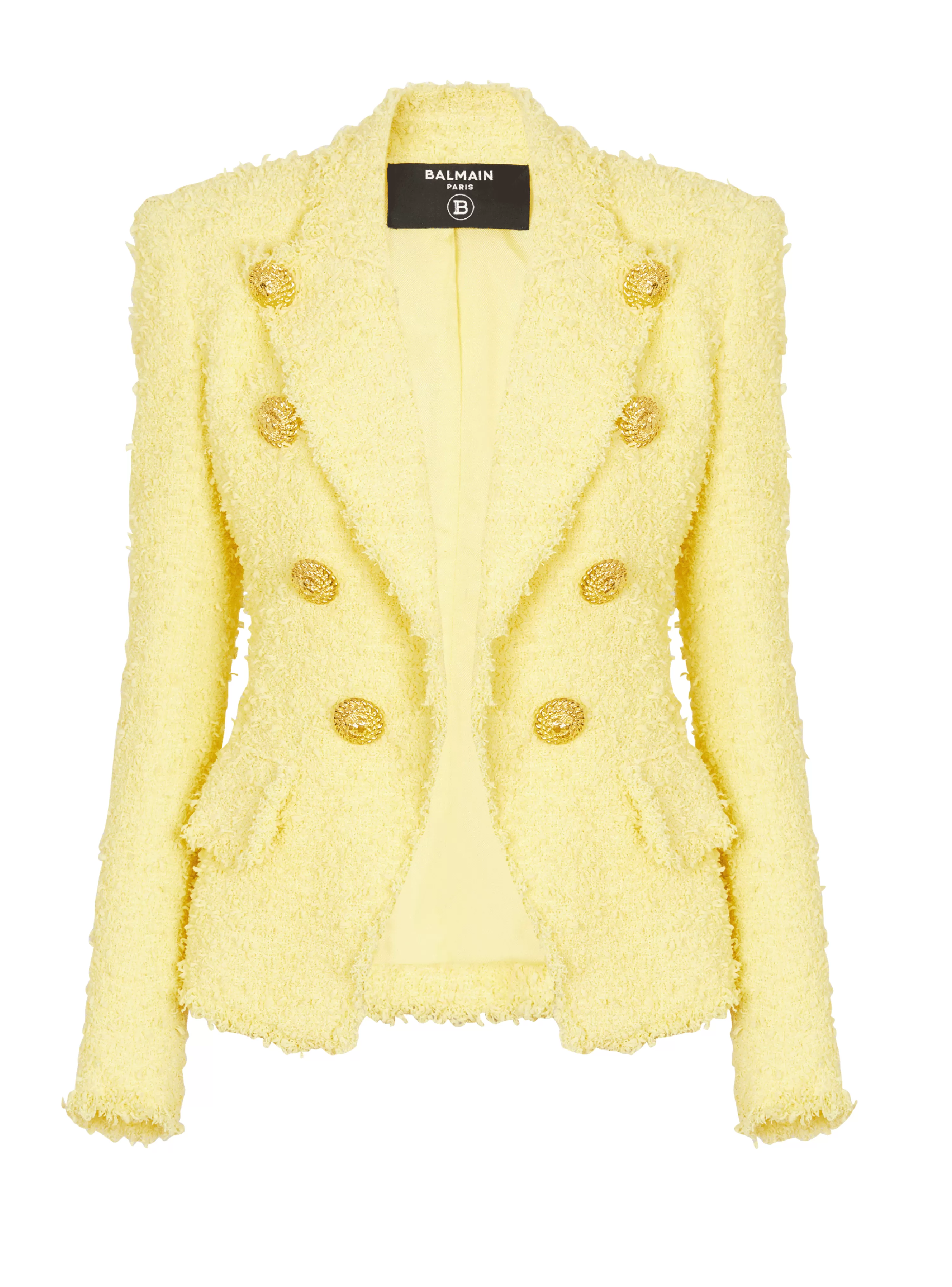 Women Balmain 8-button Fitted Tweed Jacket