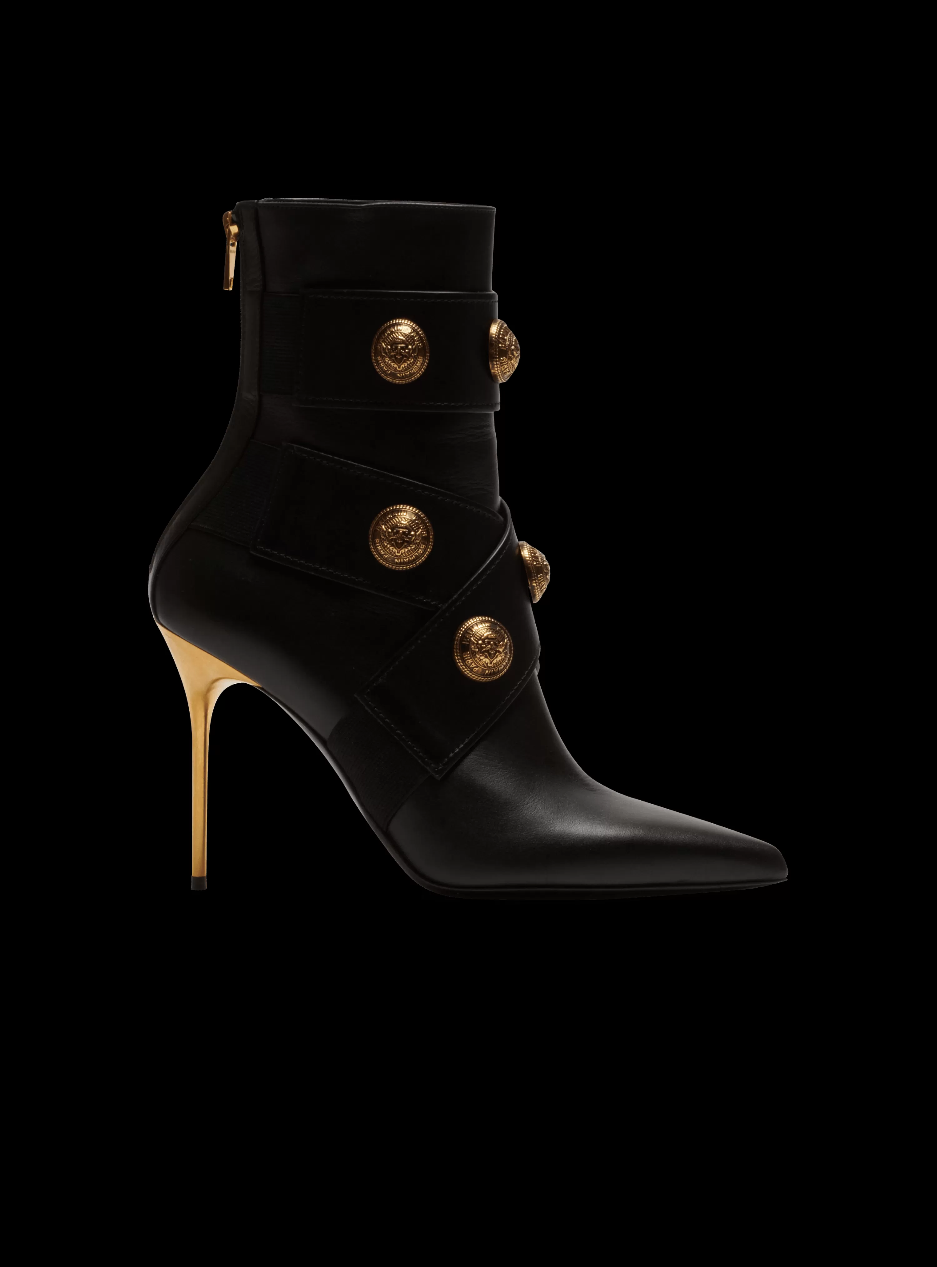 Women Balmain Alma Leather Ankle Boots