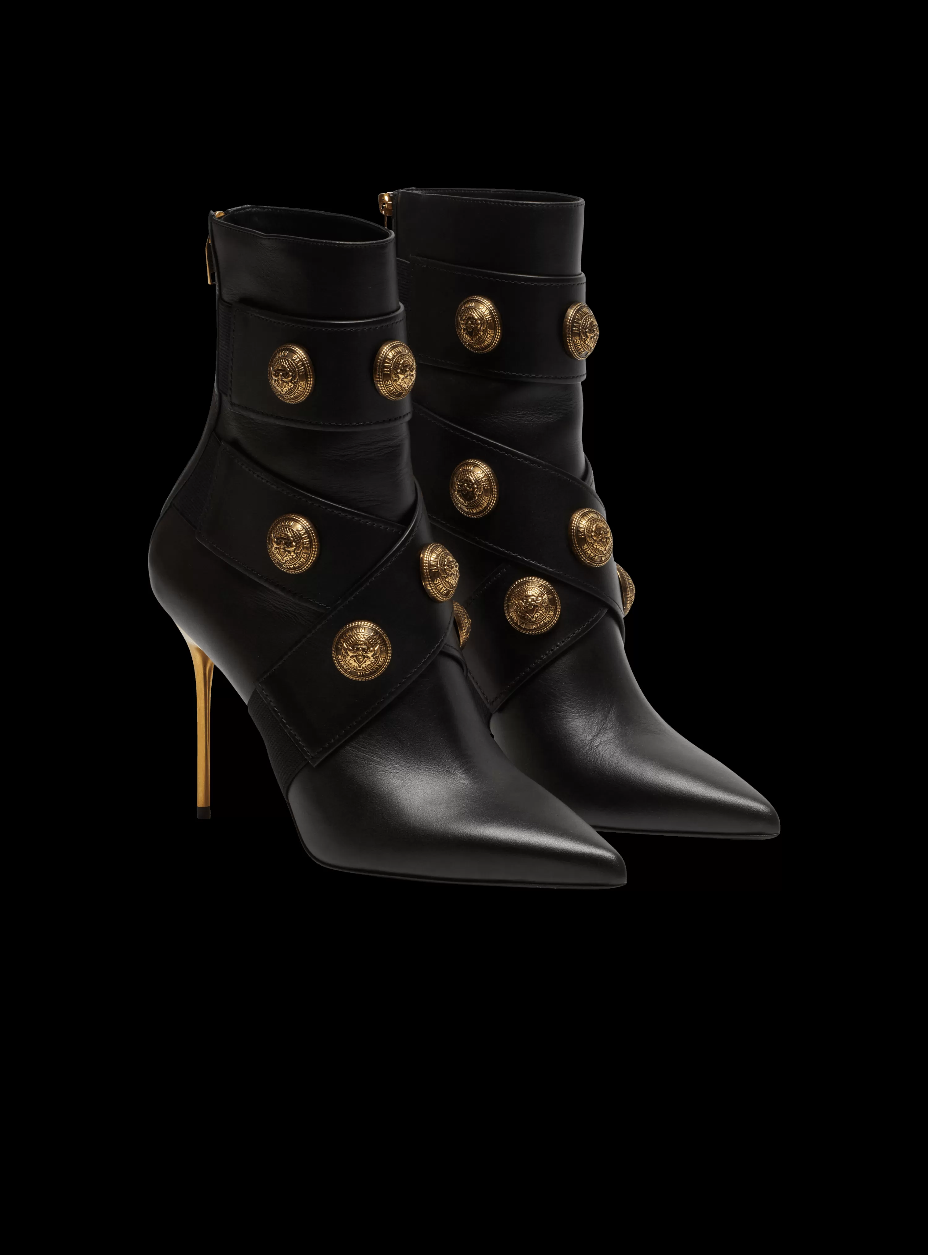 Women Balmain Alma Leather Ankle Boots