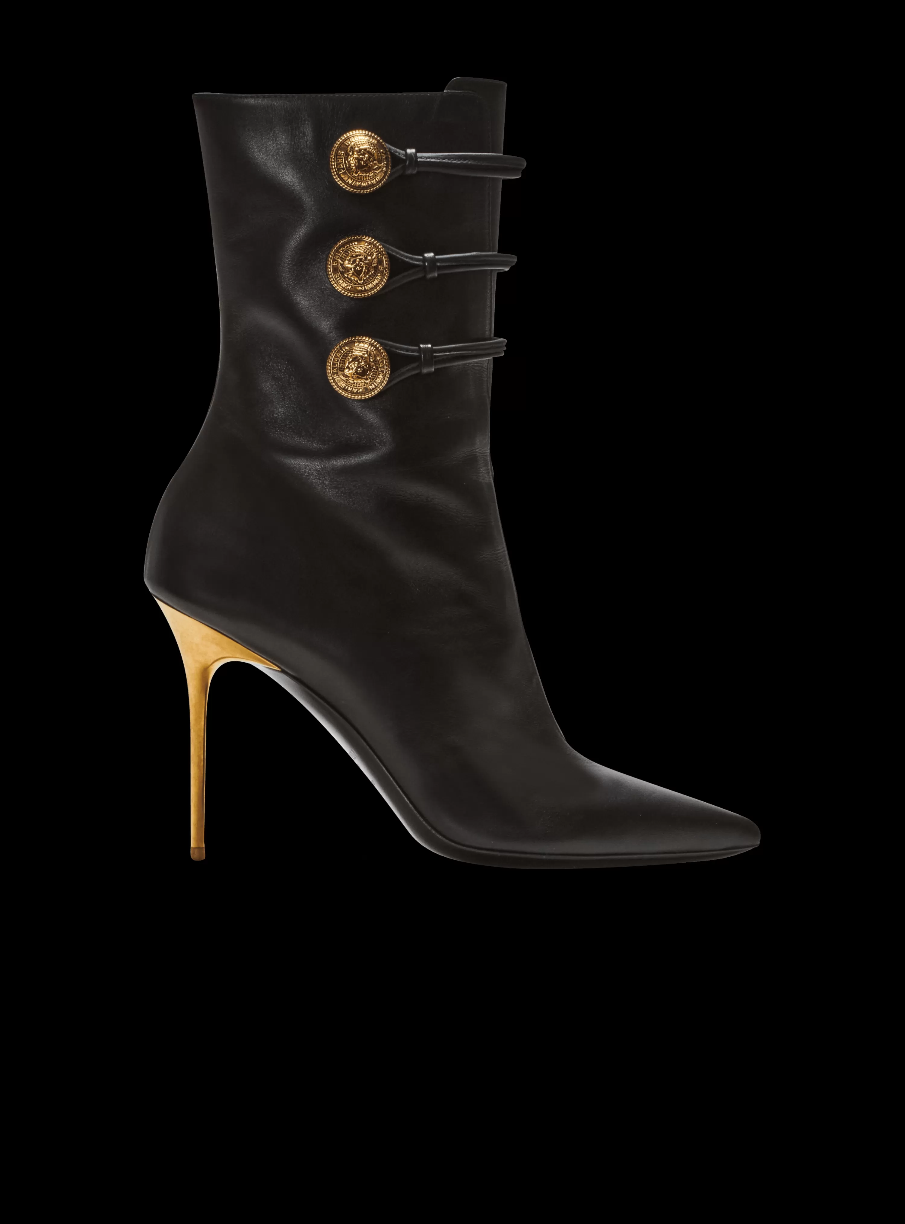 Women Balmain Alma Leather Ankle Boots