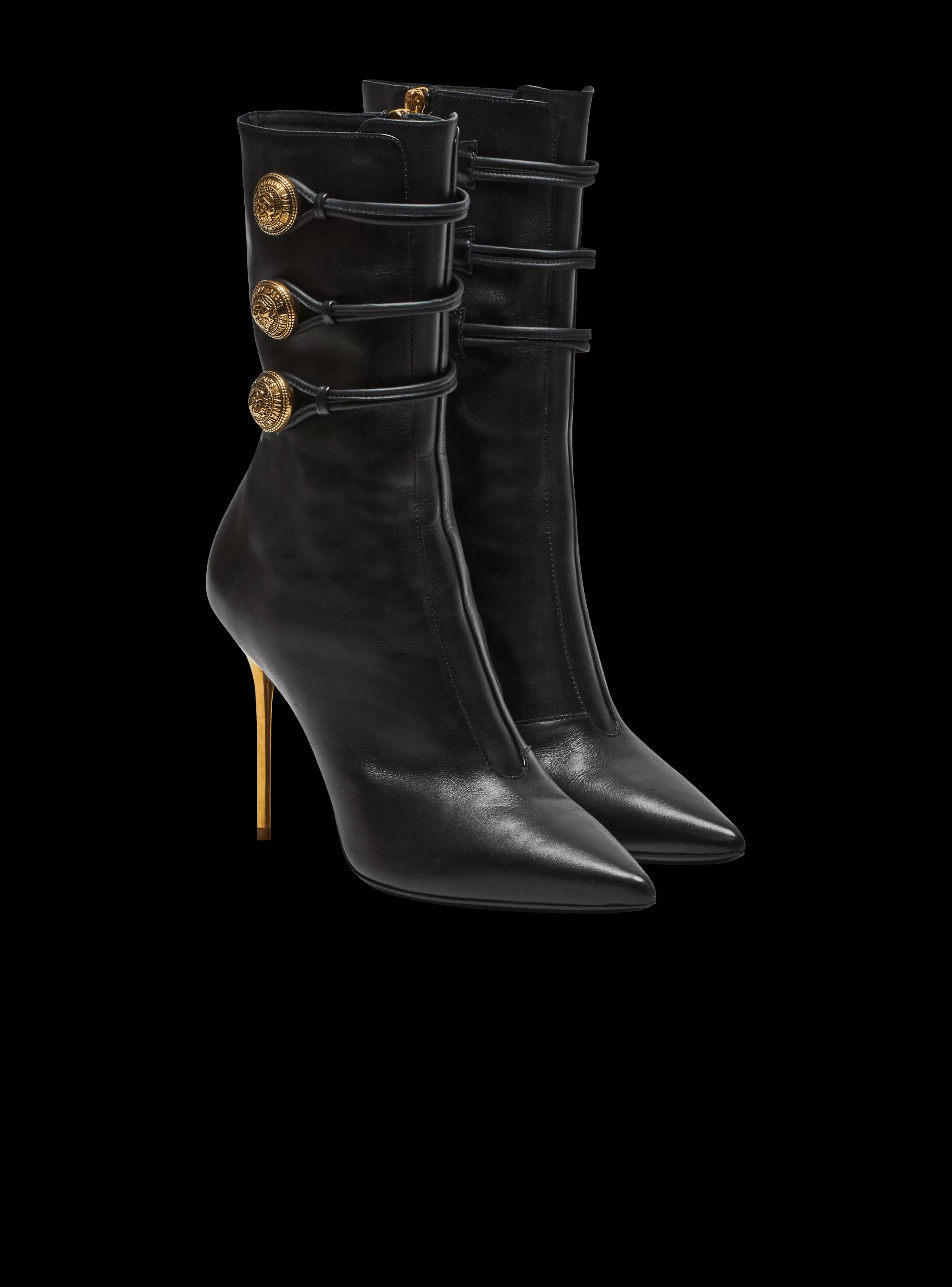 Women Balmain Alma Leather Ankle Boots