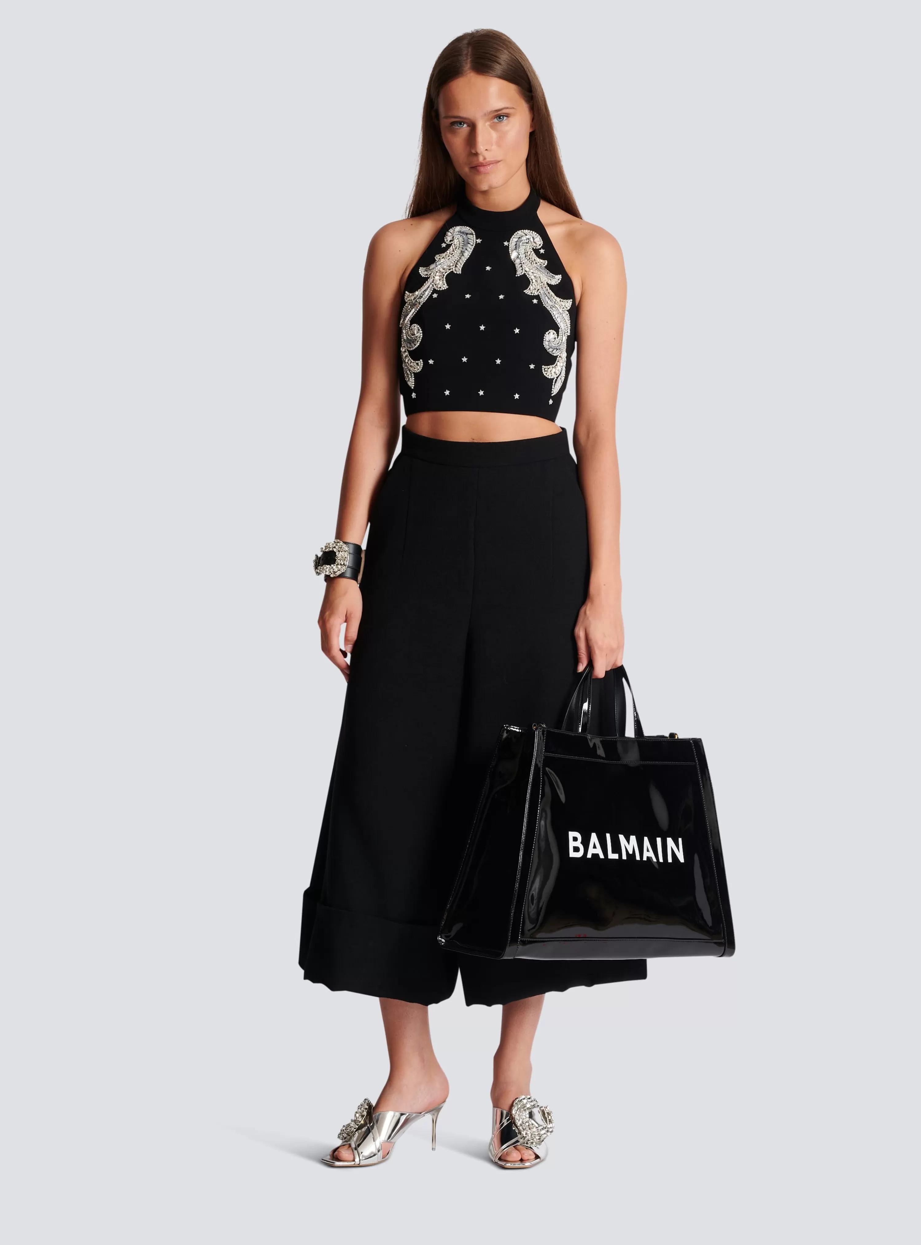 Women Balmain Backless Baroque Embroidered Top