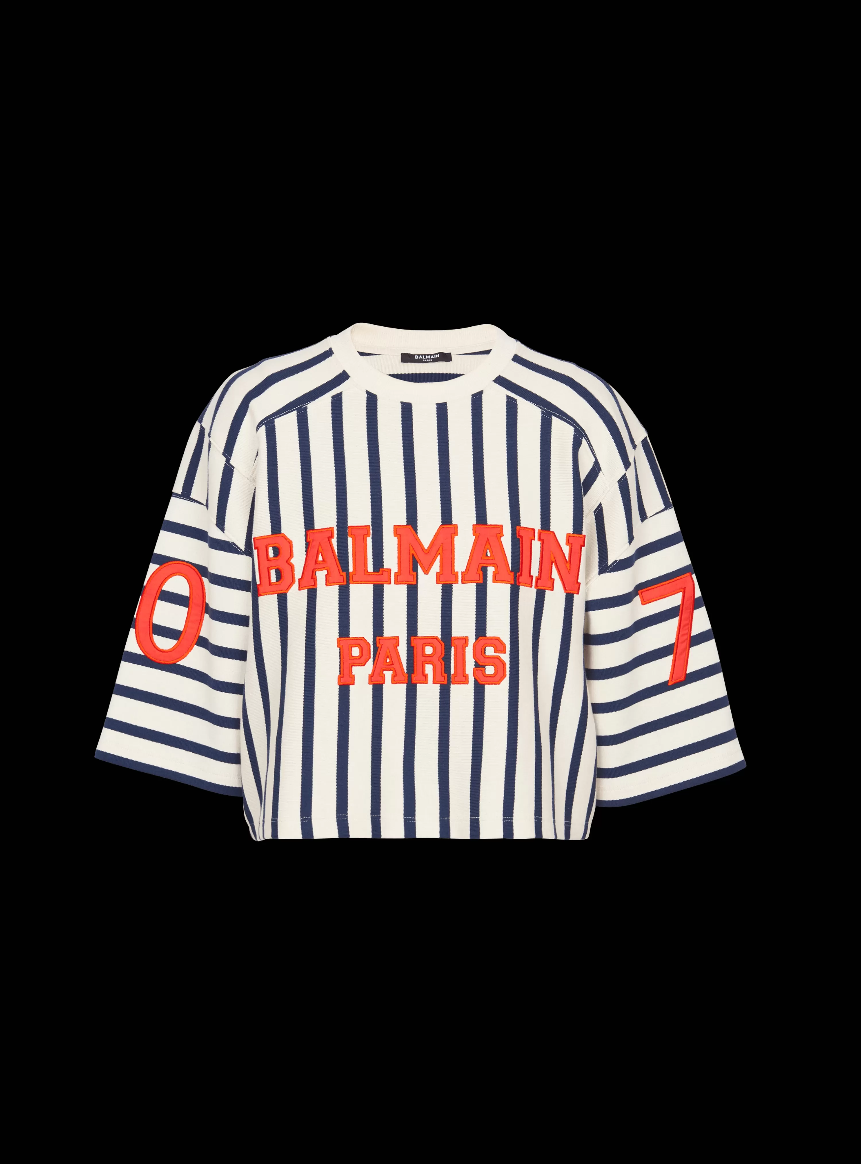 Women Balmain Baseball Cropped T-Shirt