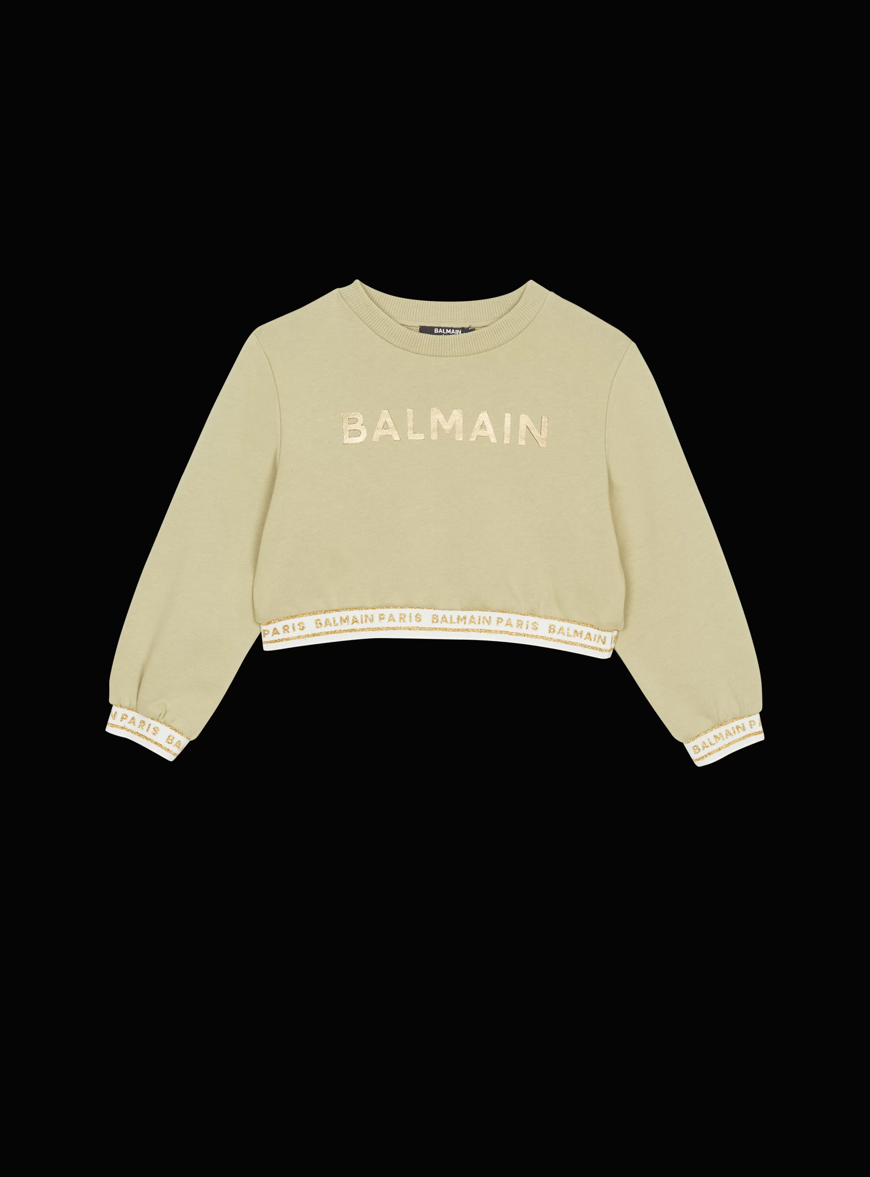 Kids/BOY Balmain Cropped Sweatshirt With Elastic