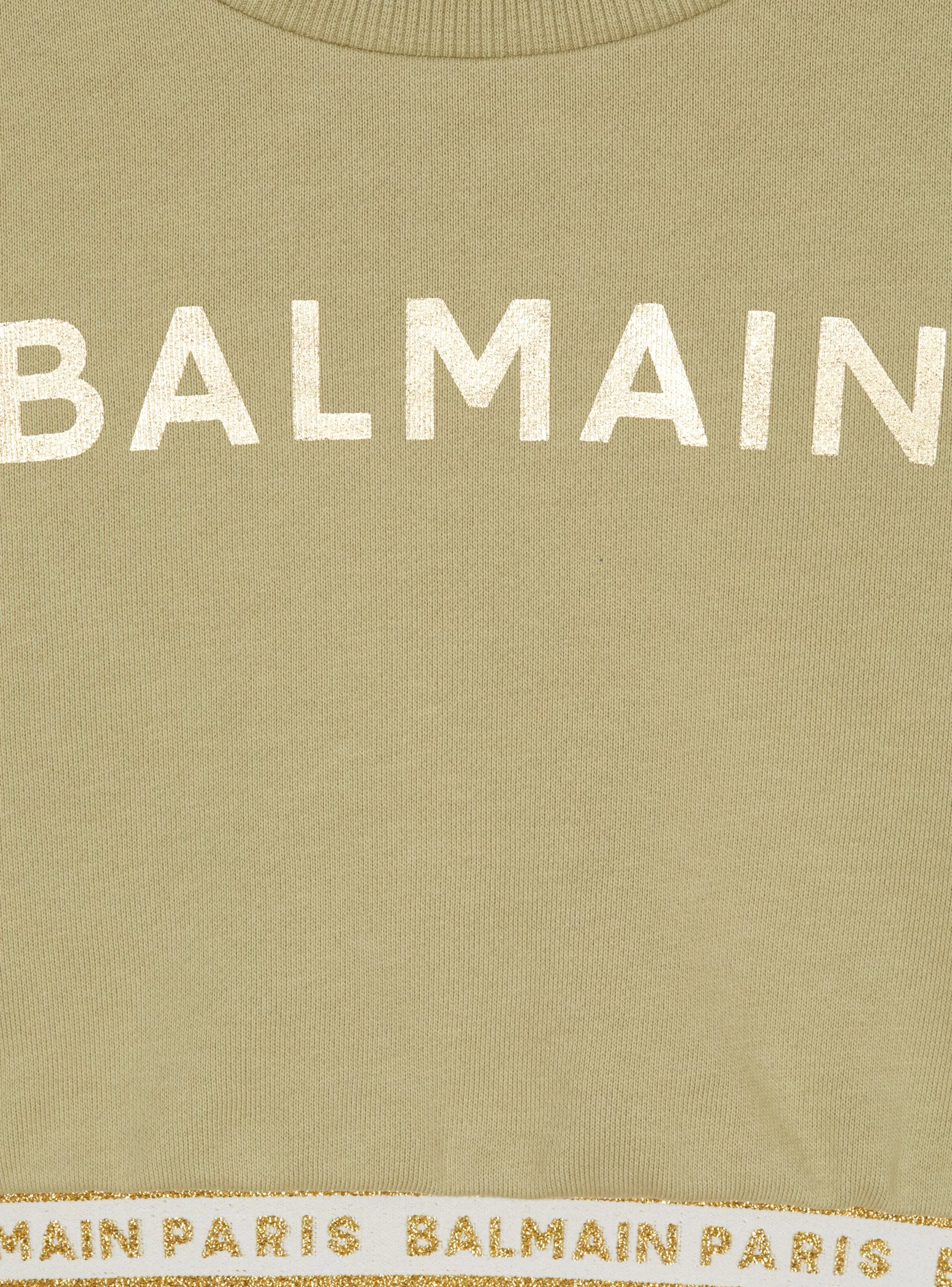 Kids/BOY Balmain Cropped Sweatshirt With Elastic