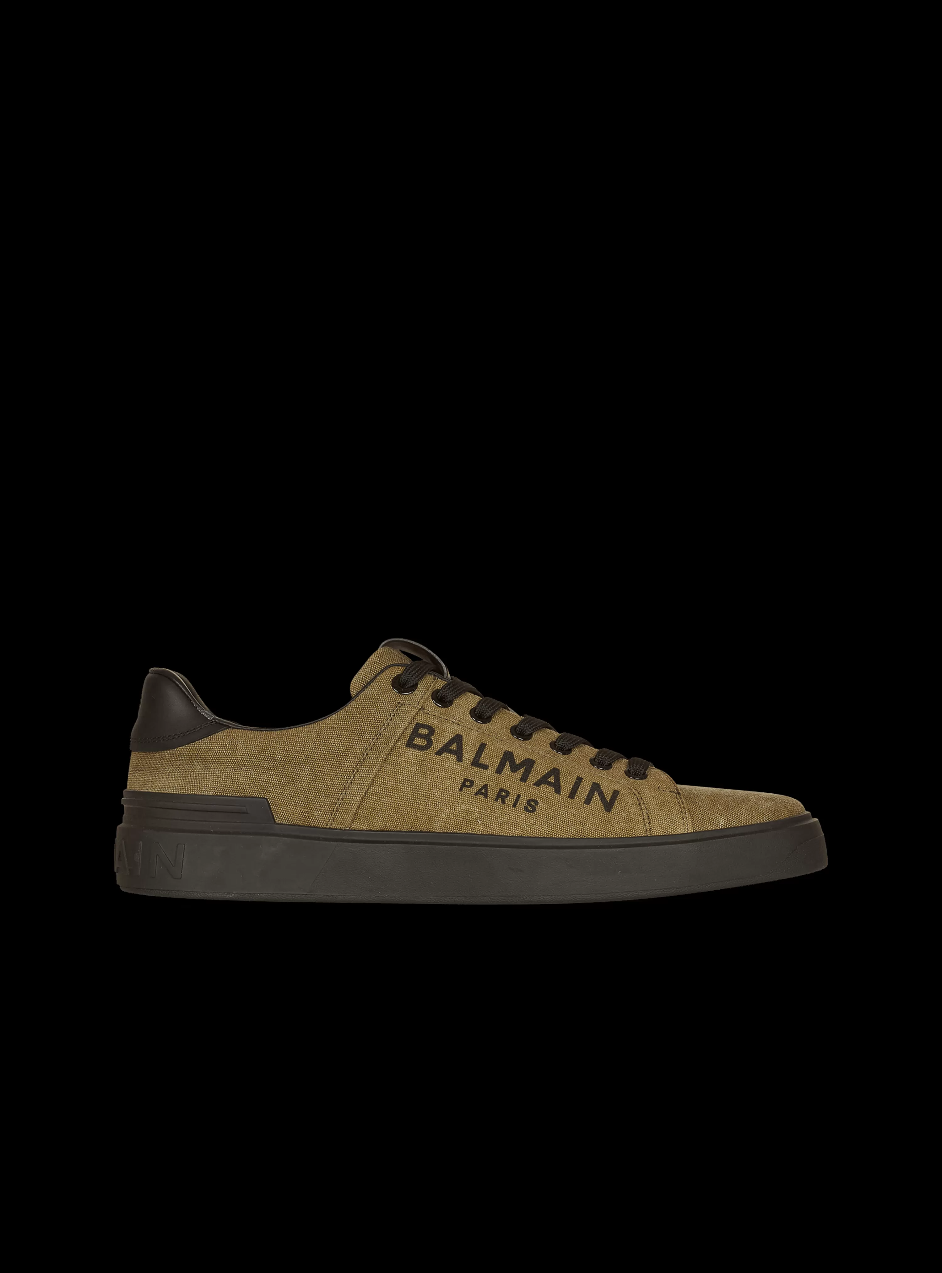 Balmain Logo Print Canvas B-Court Sneakers