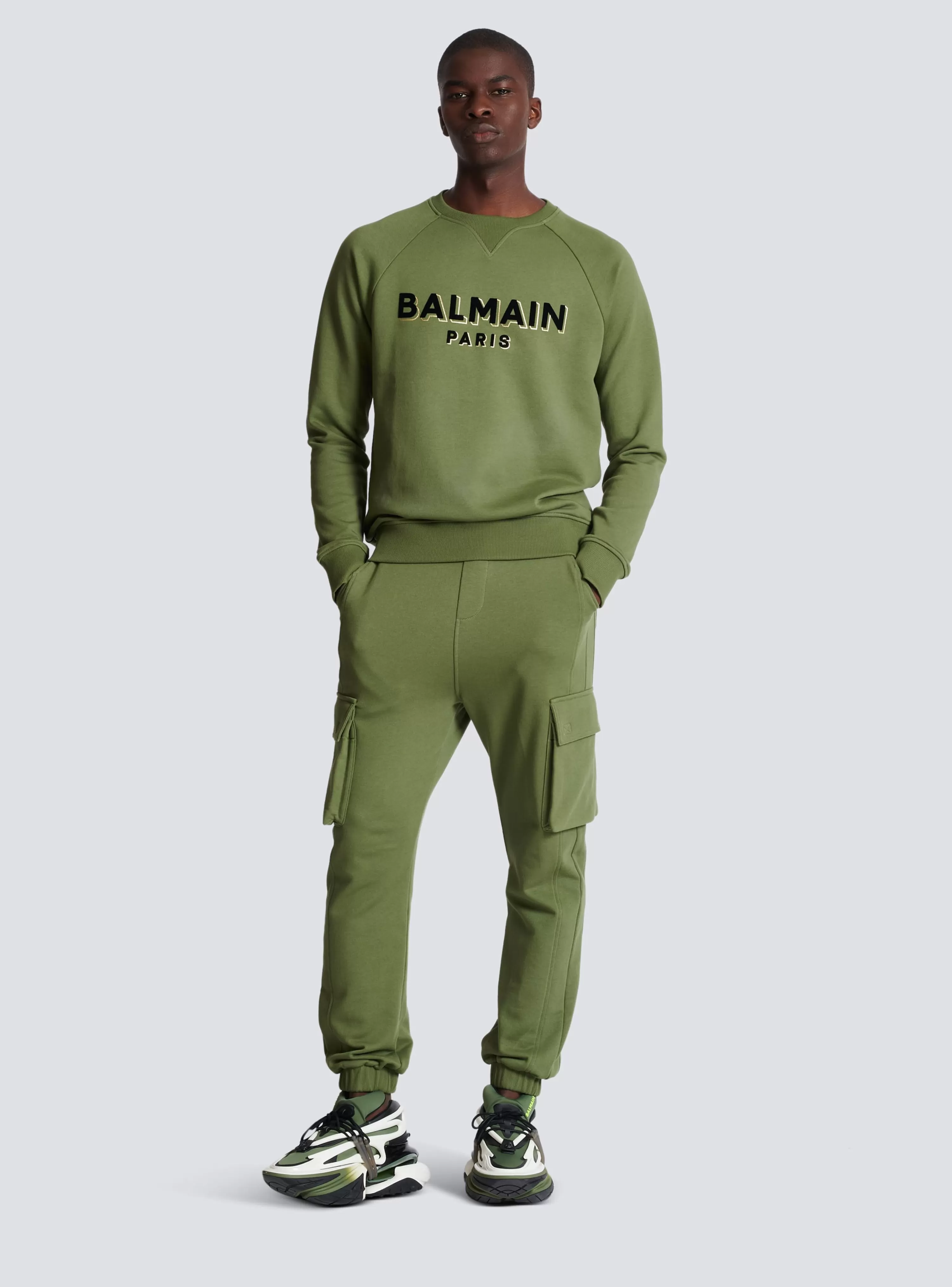 Balmain Paris Flocked Sweatshirt