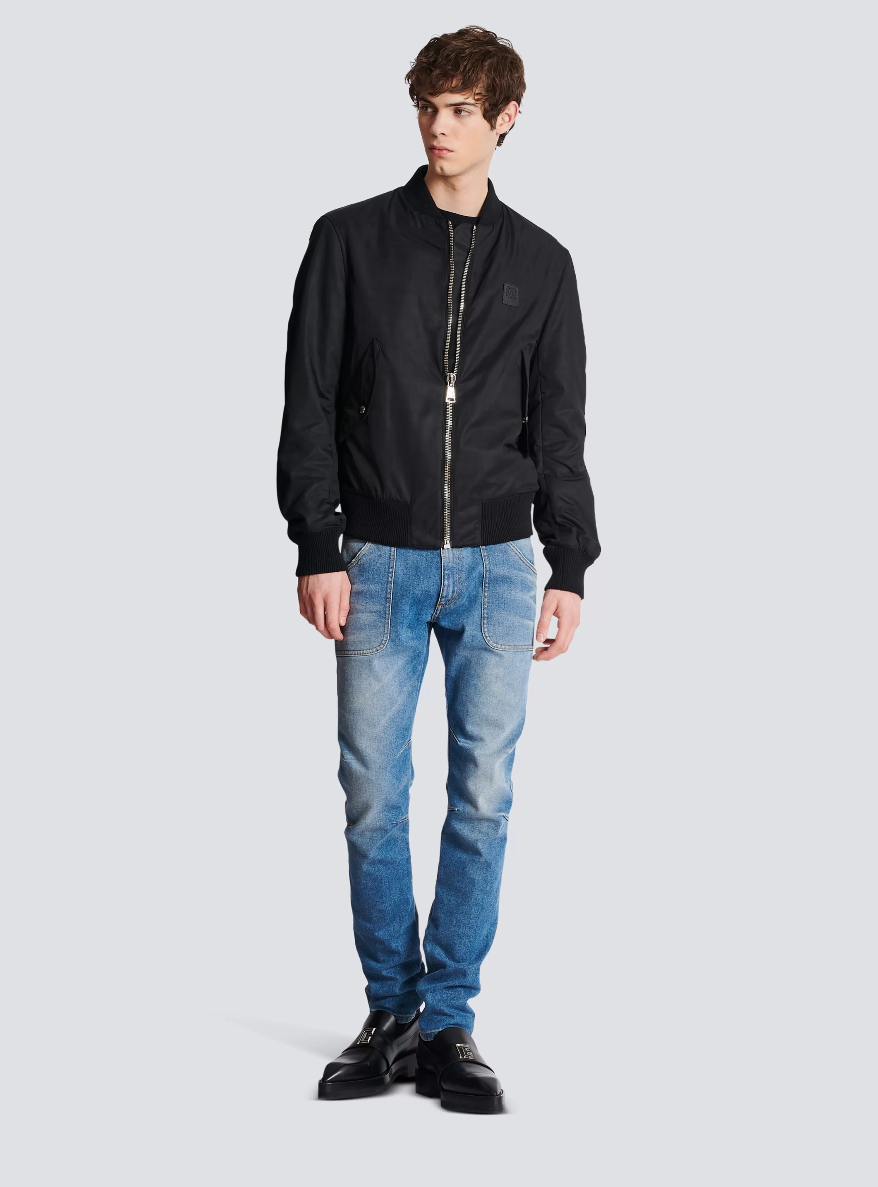 Balmain PB Nylon Bomber Jacket