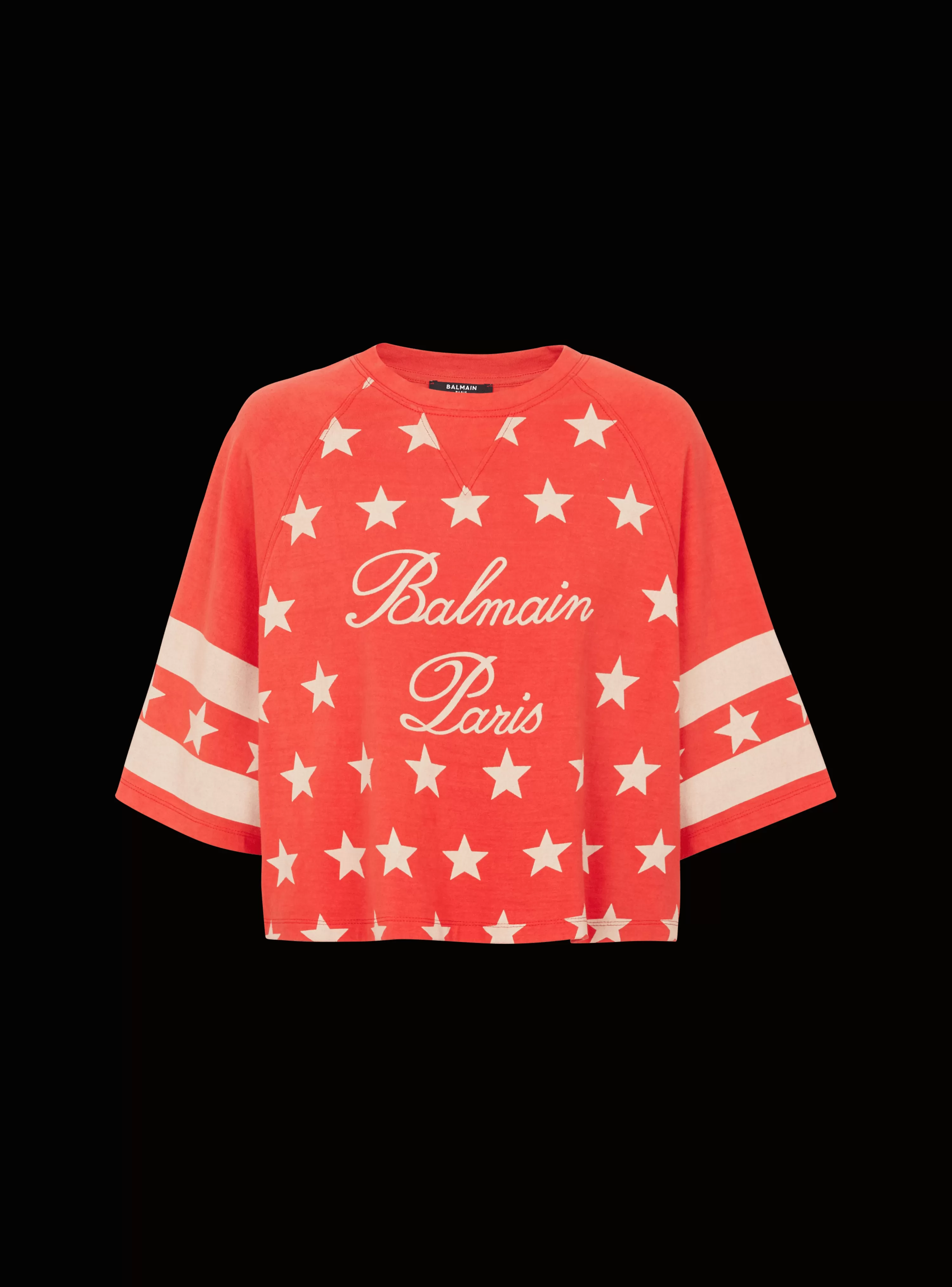 Women Balmain Signature Stars T-shirt