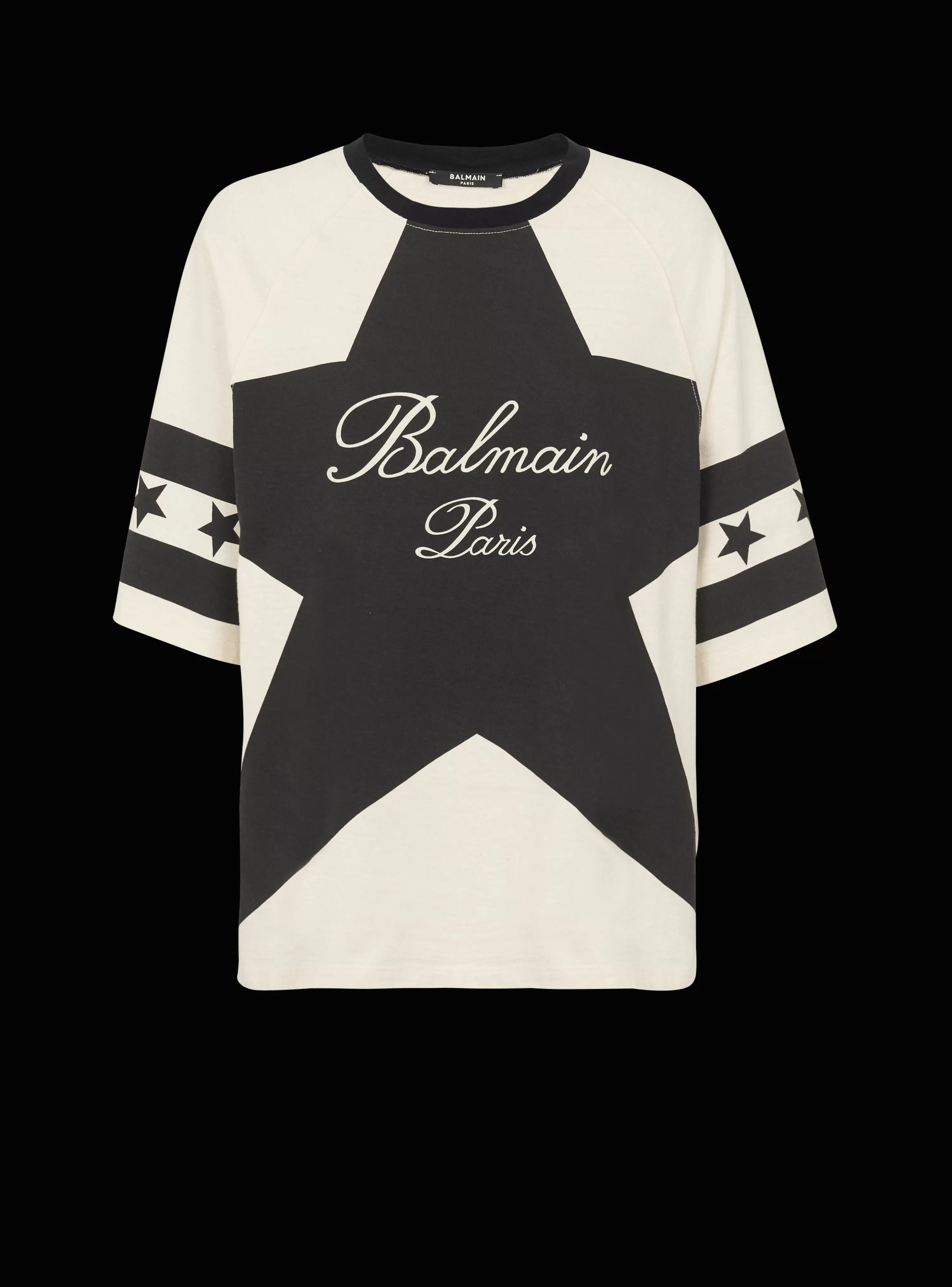 Women Balmain Signature Stars T-shirt