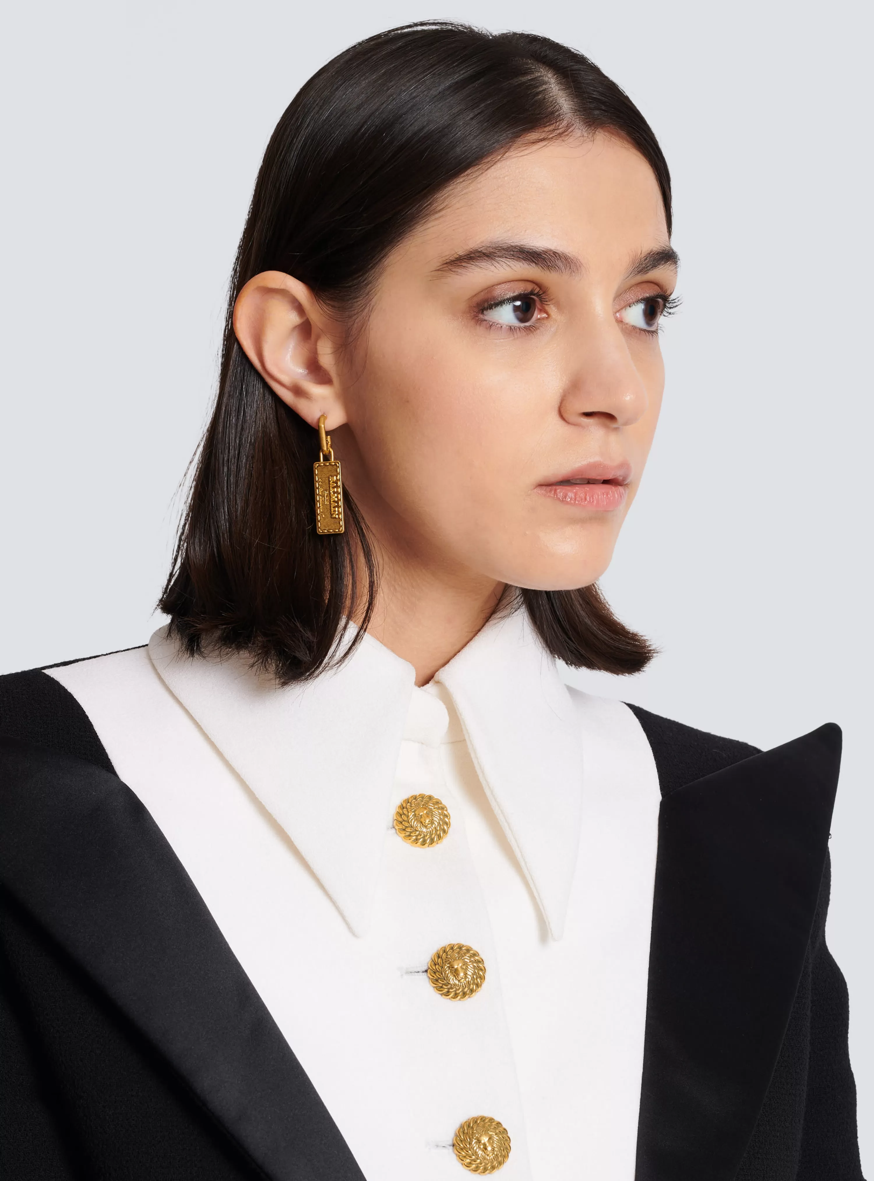 Women Balmain Signature Tubular Earrings