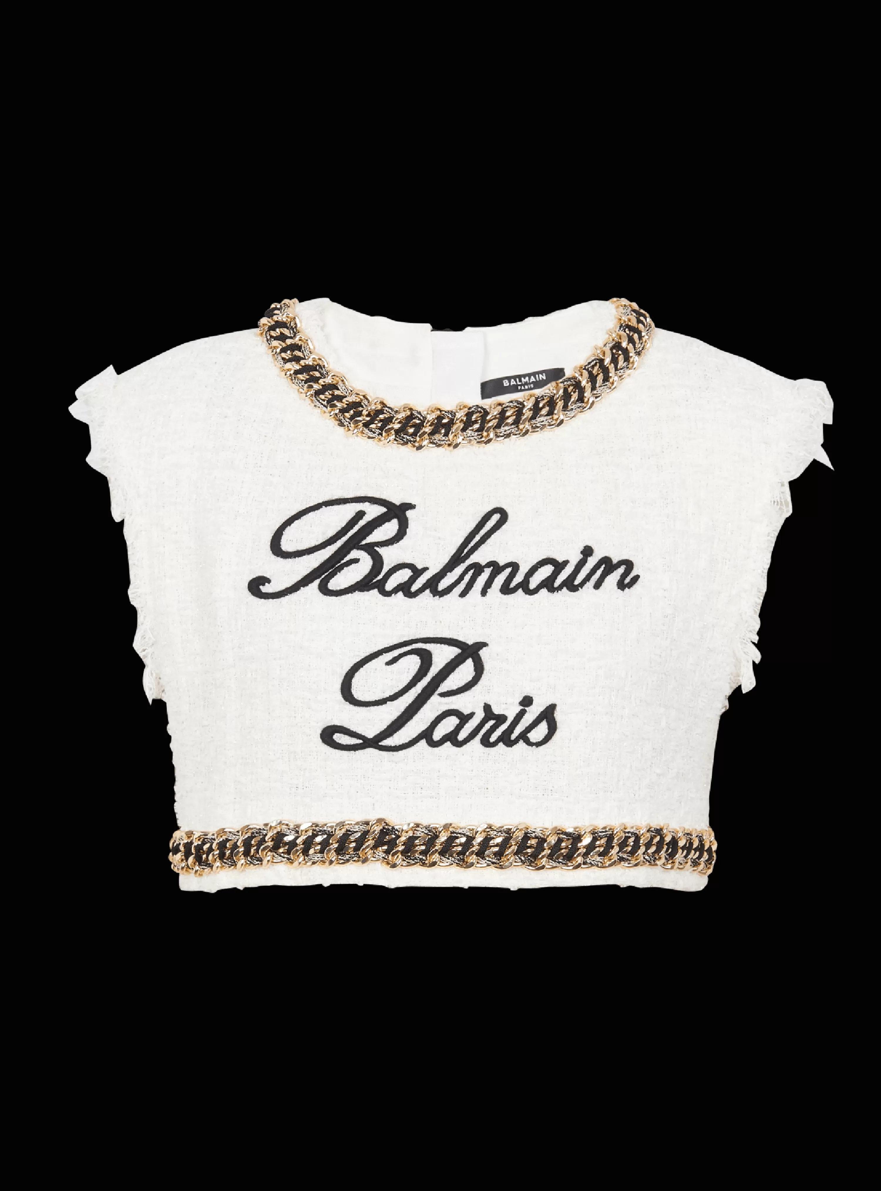 Women Balmain Signature Tweed Tank Top