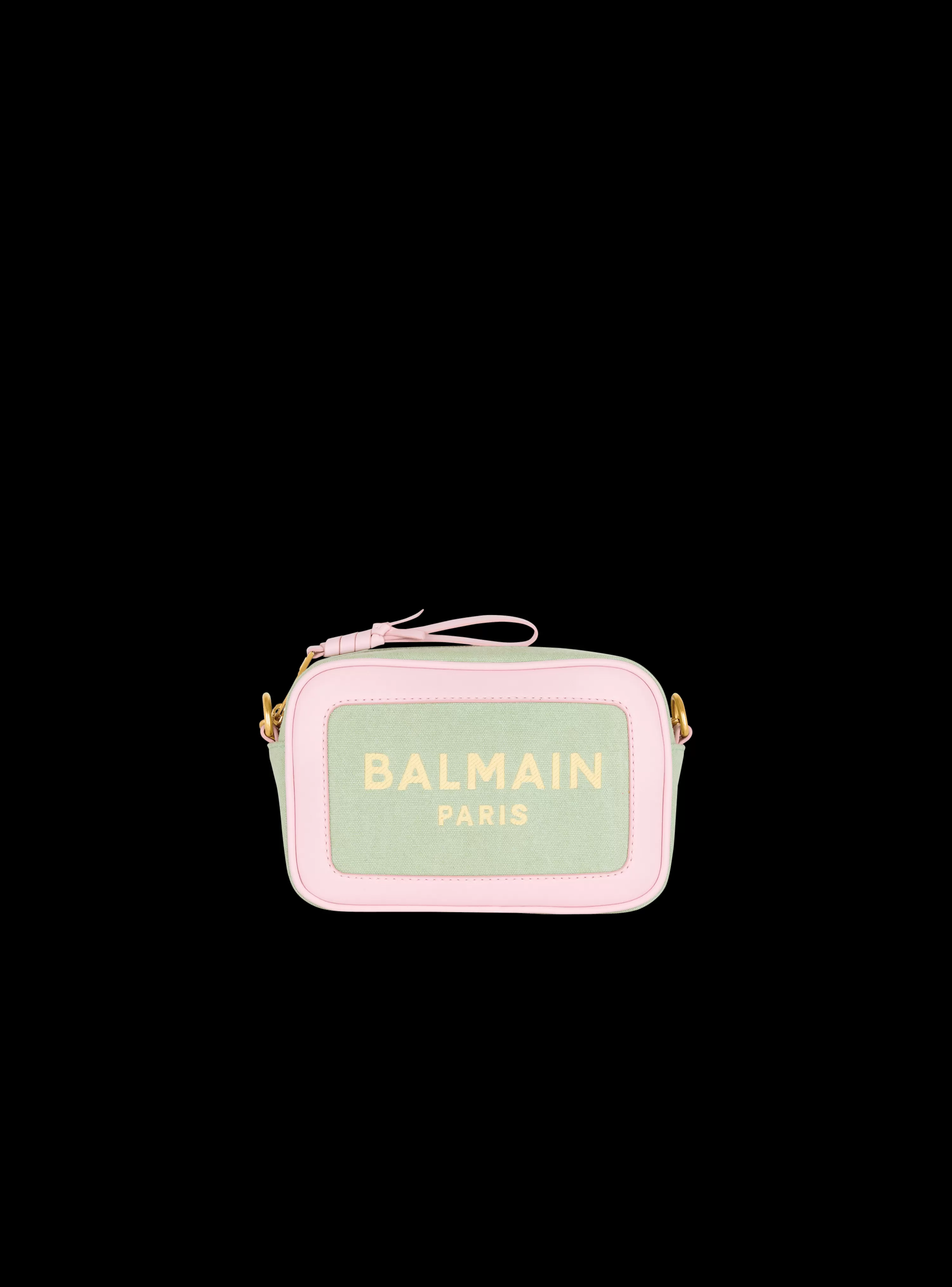 Balmain B-Army Camera Case In Canvas And Leather