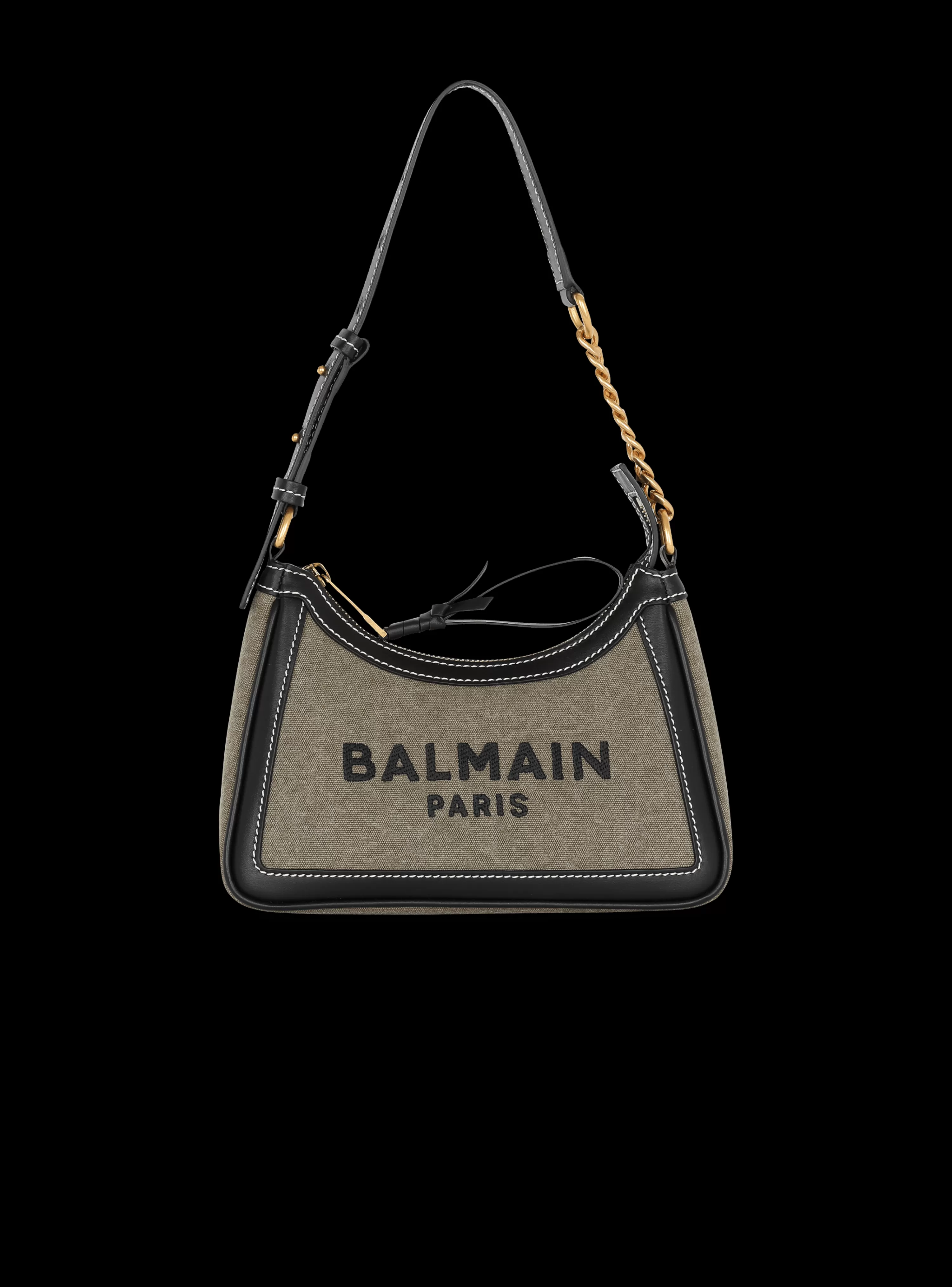 Women Balmain B-Army Canvas Bag With Leather Inserts