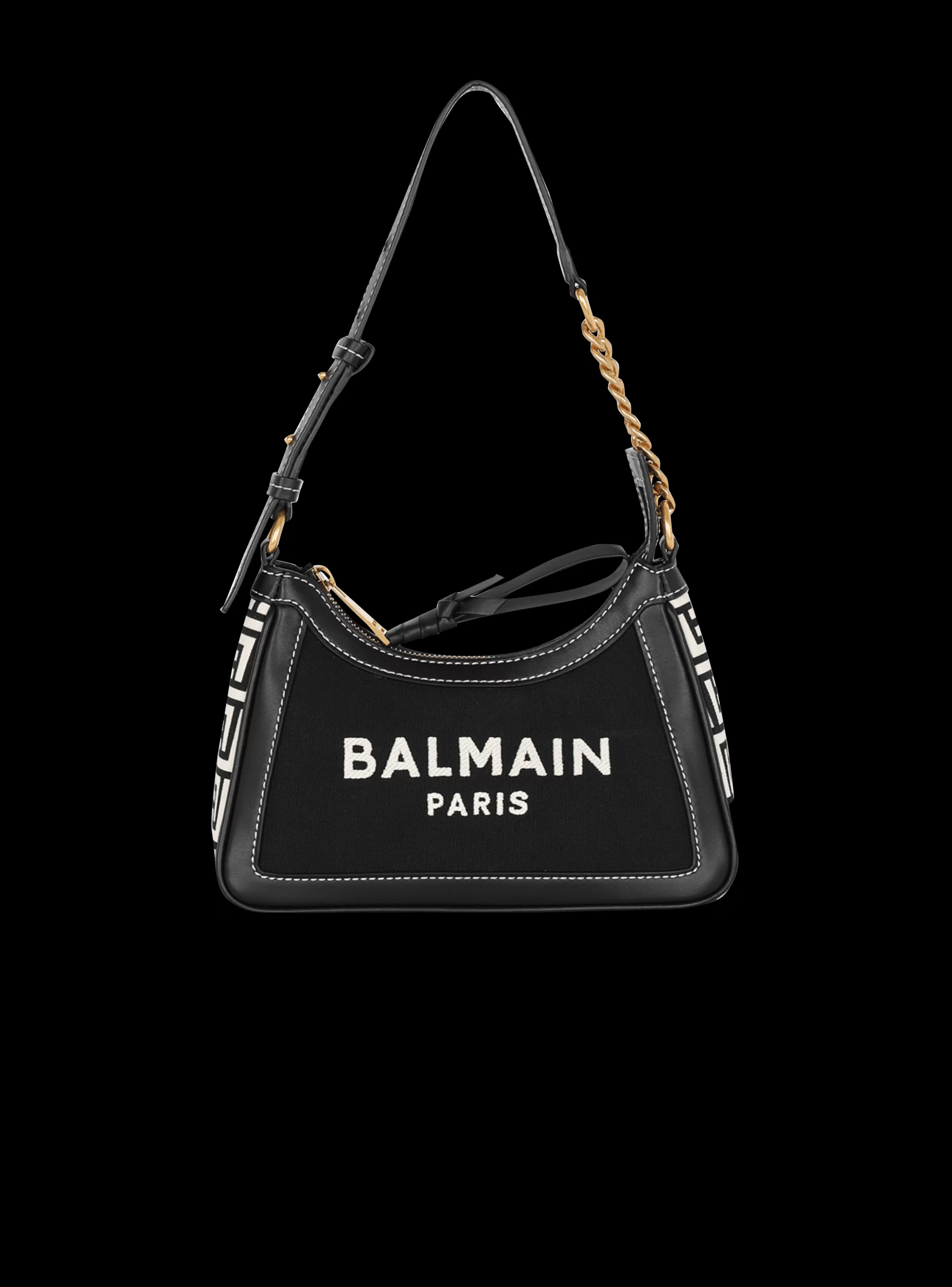 Women Balmain B-Army Monogrammed Canvas And Smooth Leather Handbag