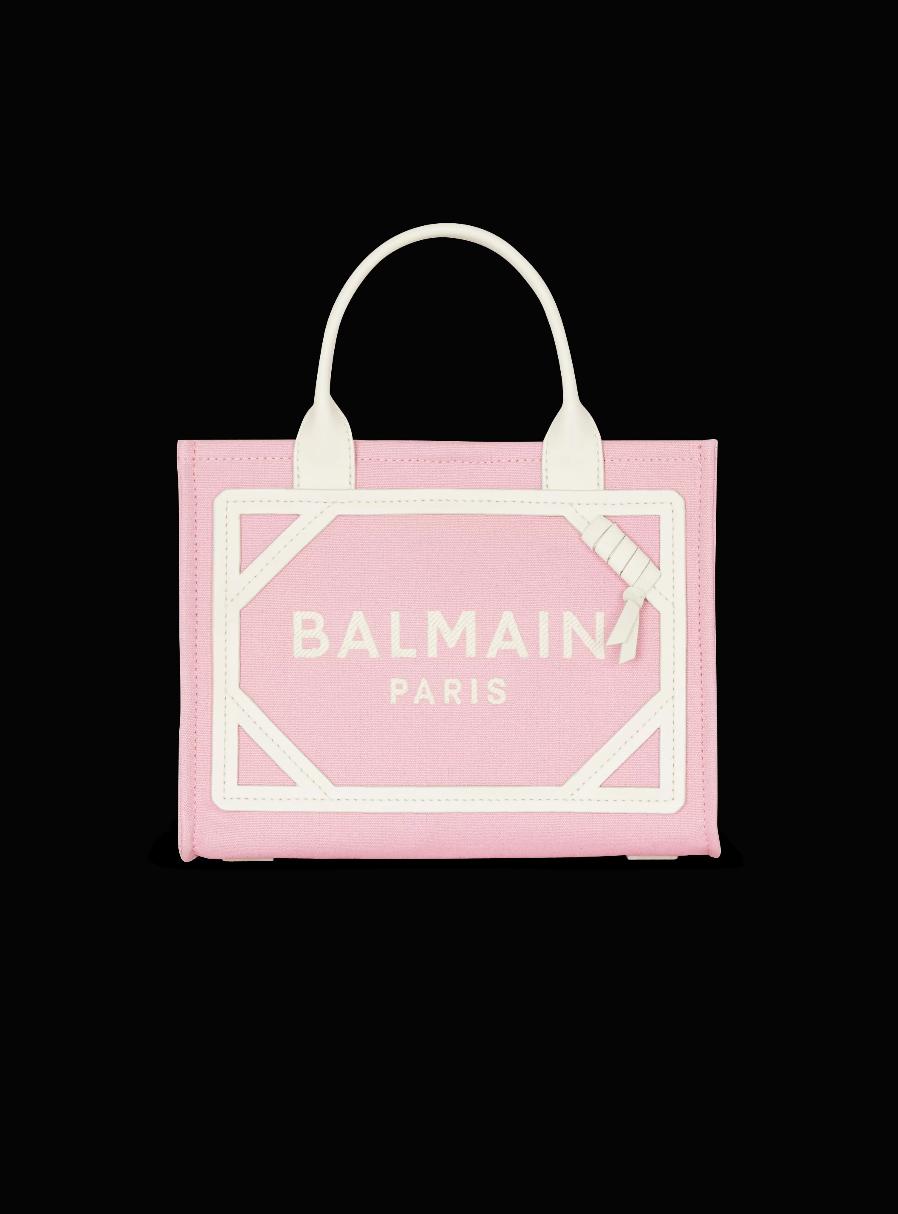 Women Balmain B-Army Small Canvas And Leather Tote Bag