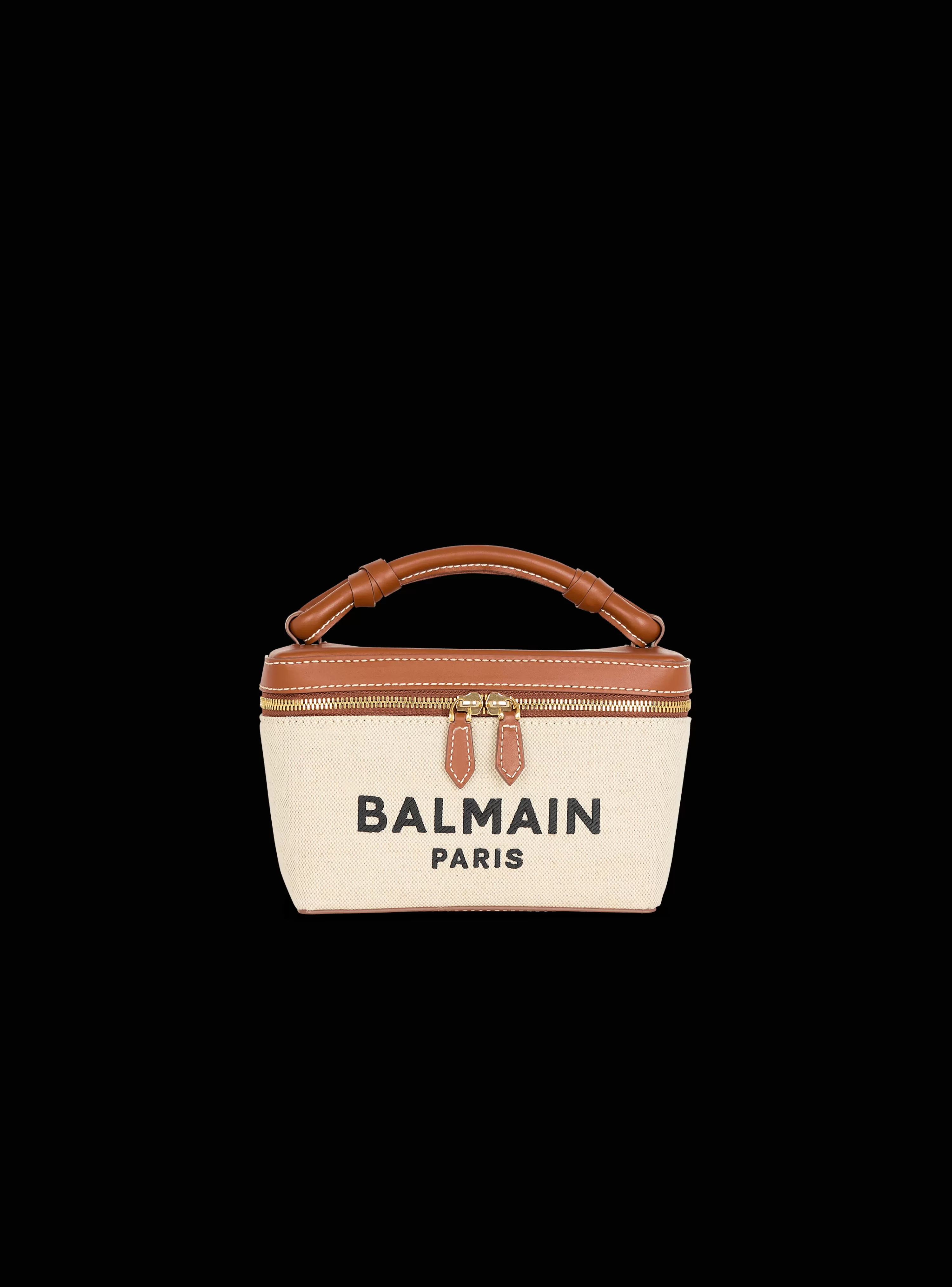 Women Balmain B-Army Vanity Case In Canvas And Leather