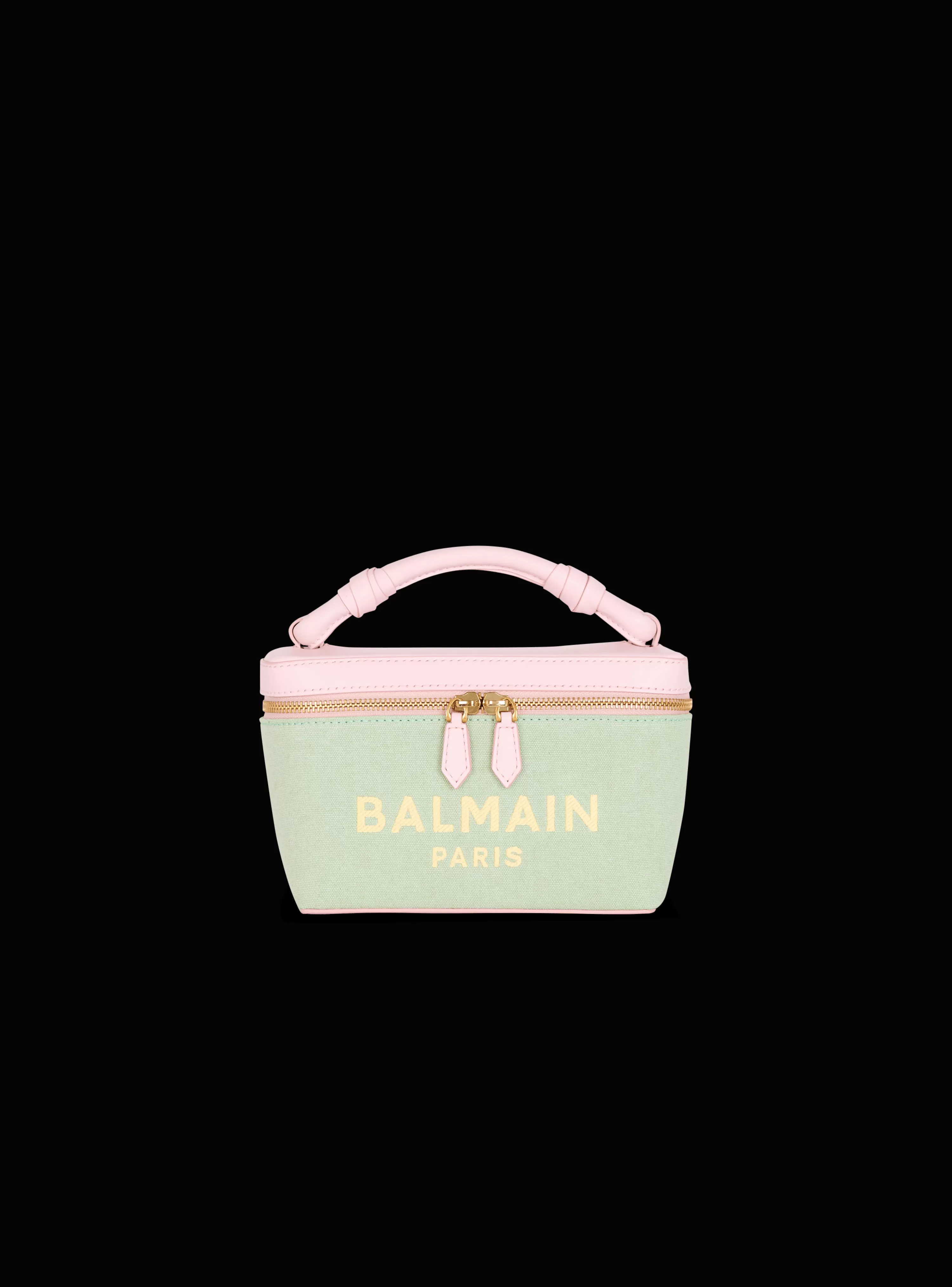 Balmain B-Army Vanity Case In Canvas And Leather