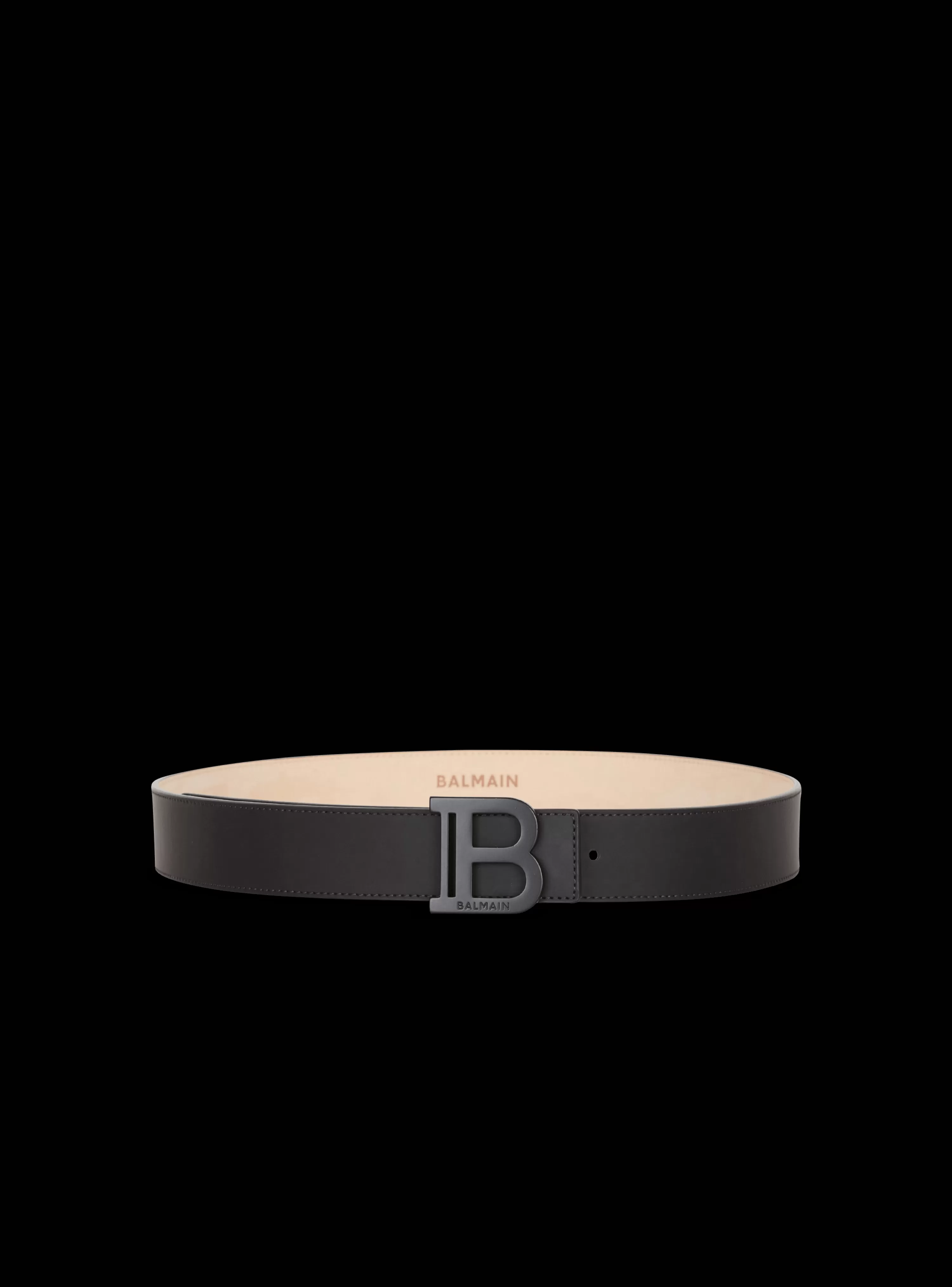 Balmain B-Belt Rubber-effect Leather Belt