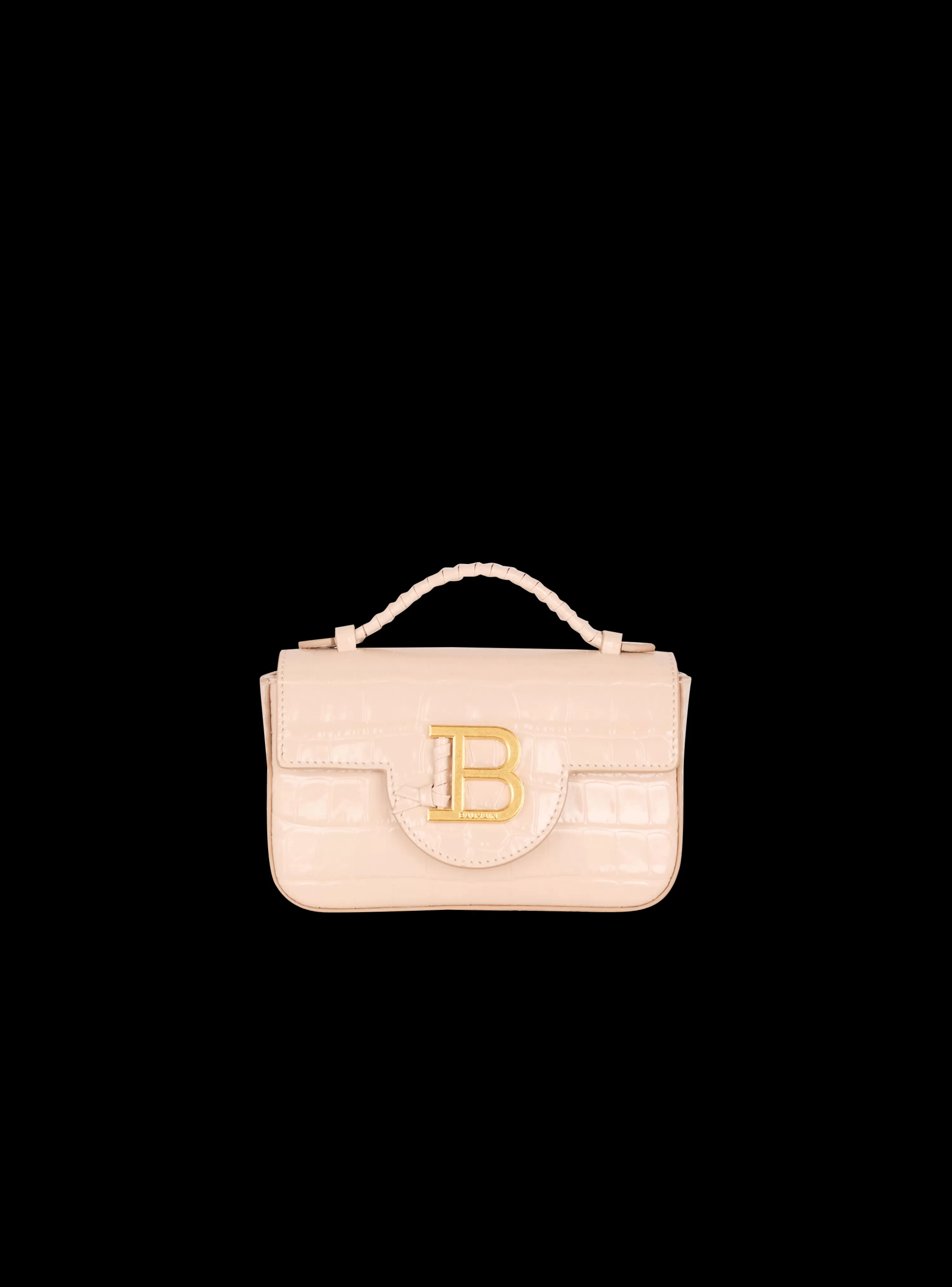 Balmain B-Buzz 17 Mini Bag In Crocodile-embossed Calfskin