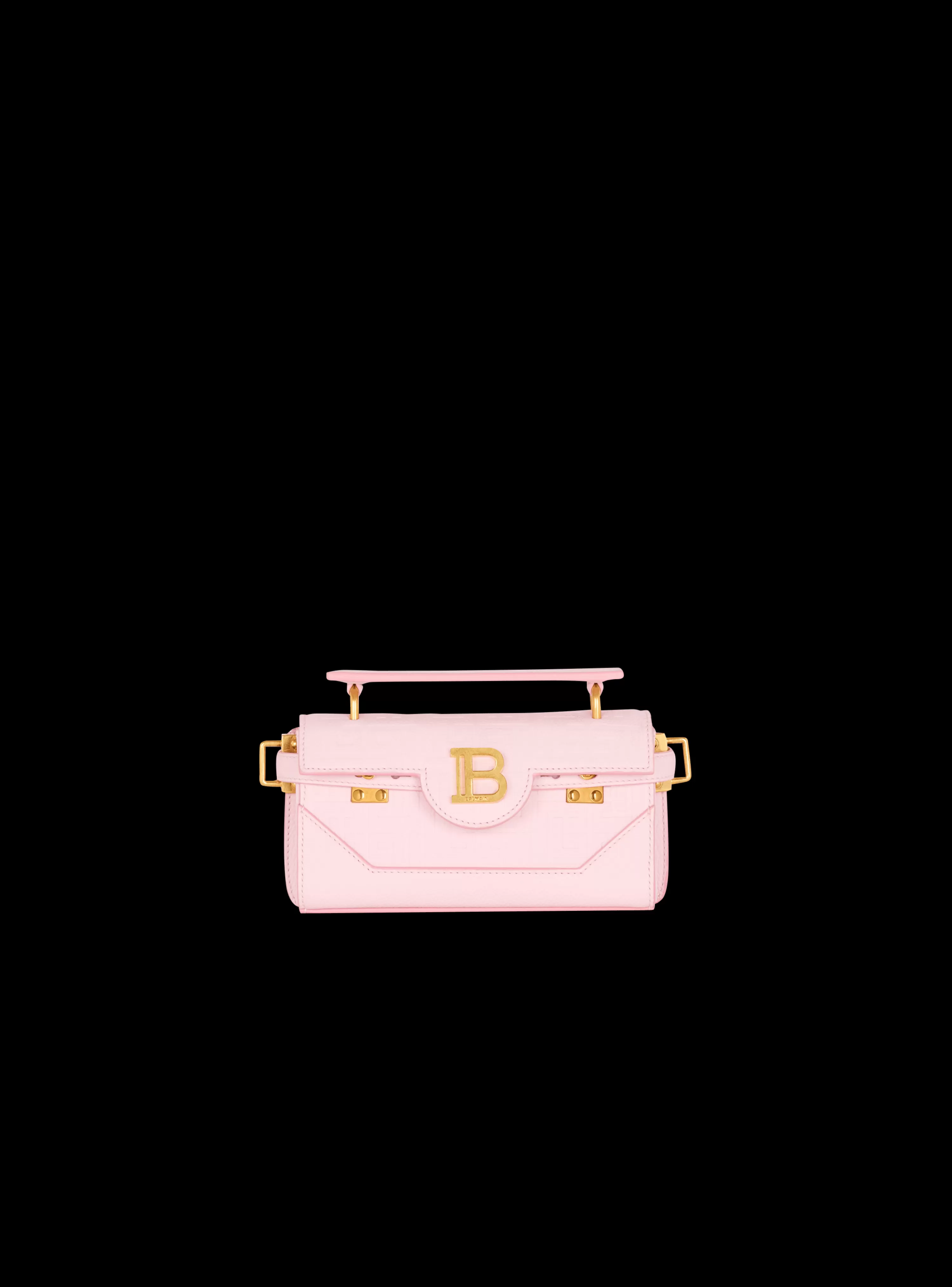 Women Balmain B-Buzz 19 Bag In Grained PB Labyrinth Leather