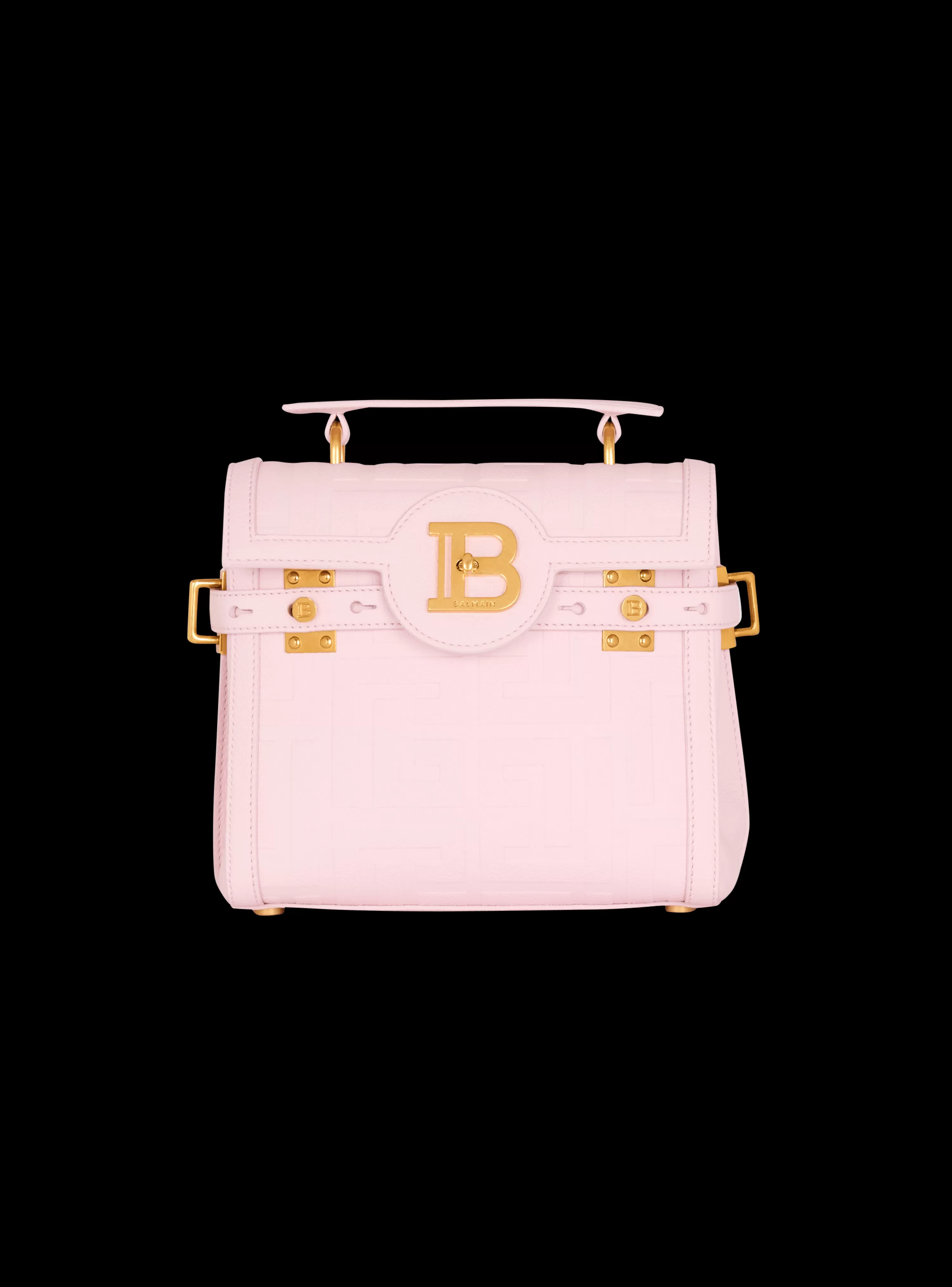 Women Balmain B-Buzz 23 Bag In Grained PB Labyrinth Leather