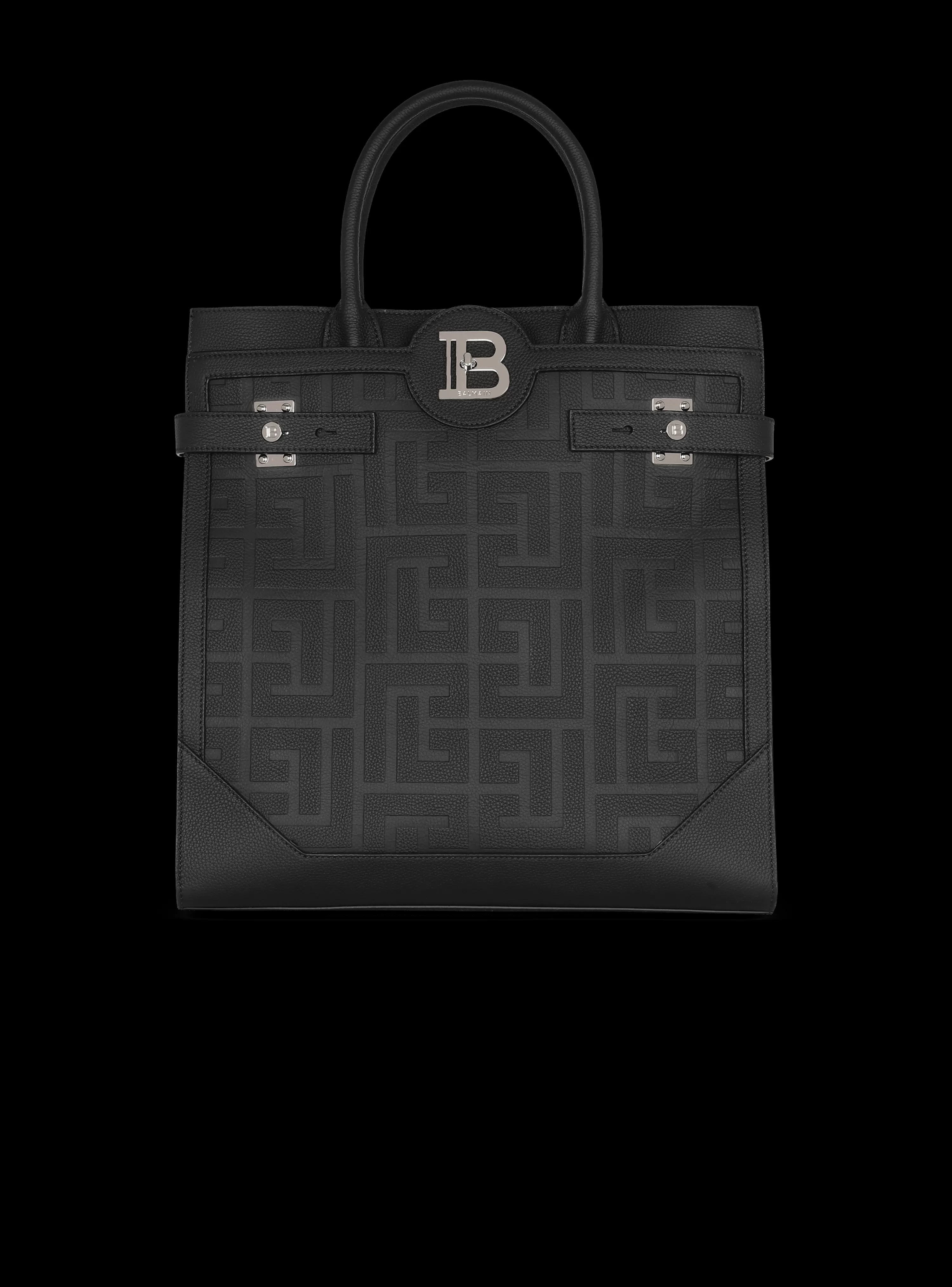 Balmain B-Buzz 36 Monogrammed Canvas And Leather Tote Bag 