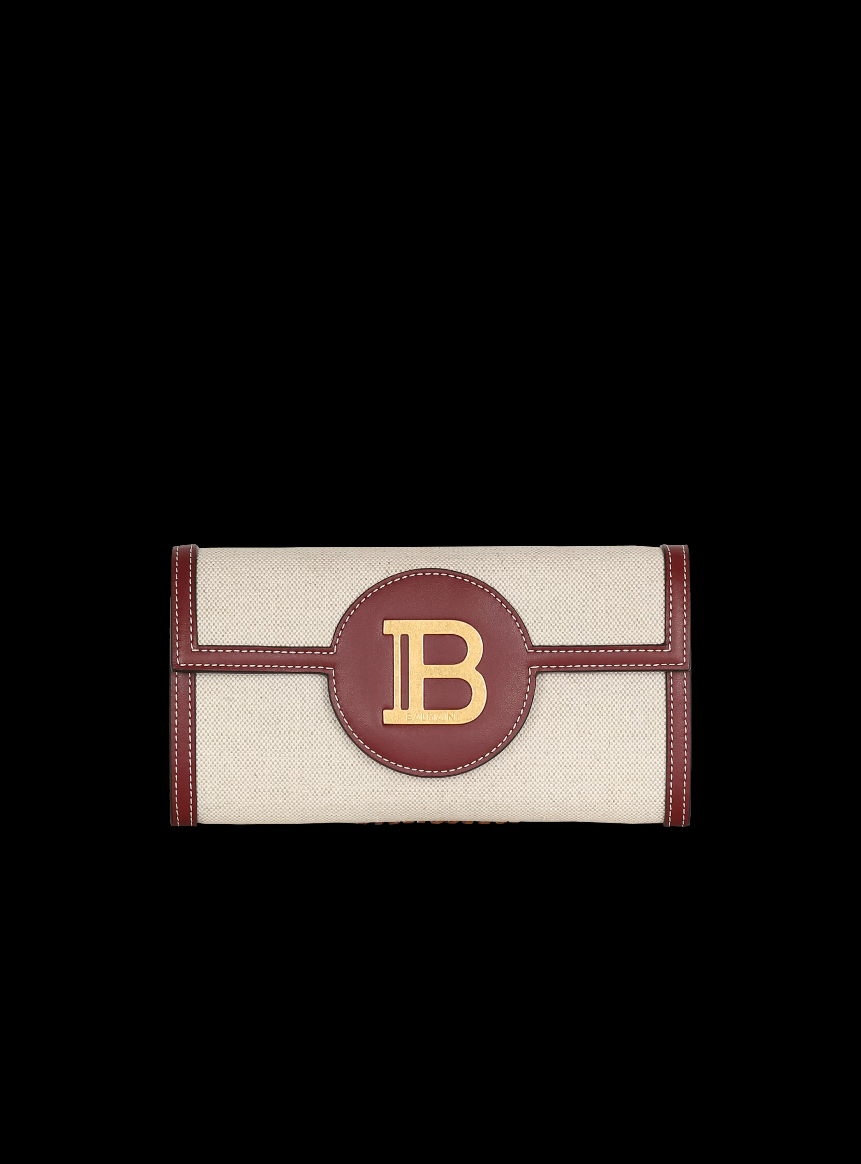 Women Balmain B-Buzz Canvas And Leather Wallet