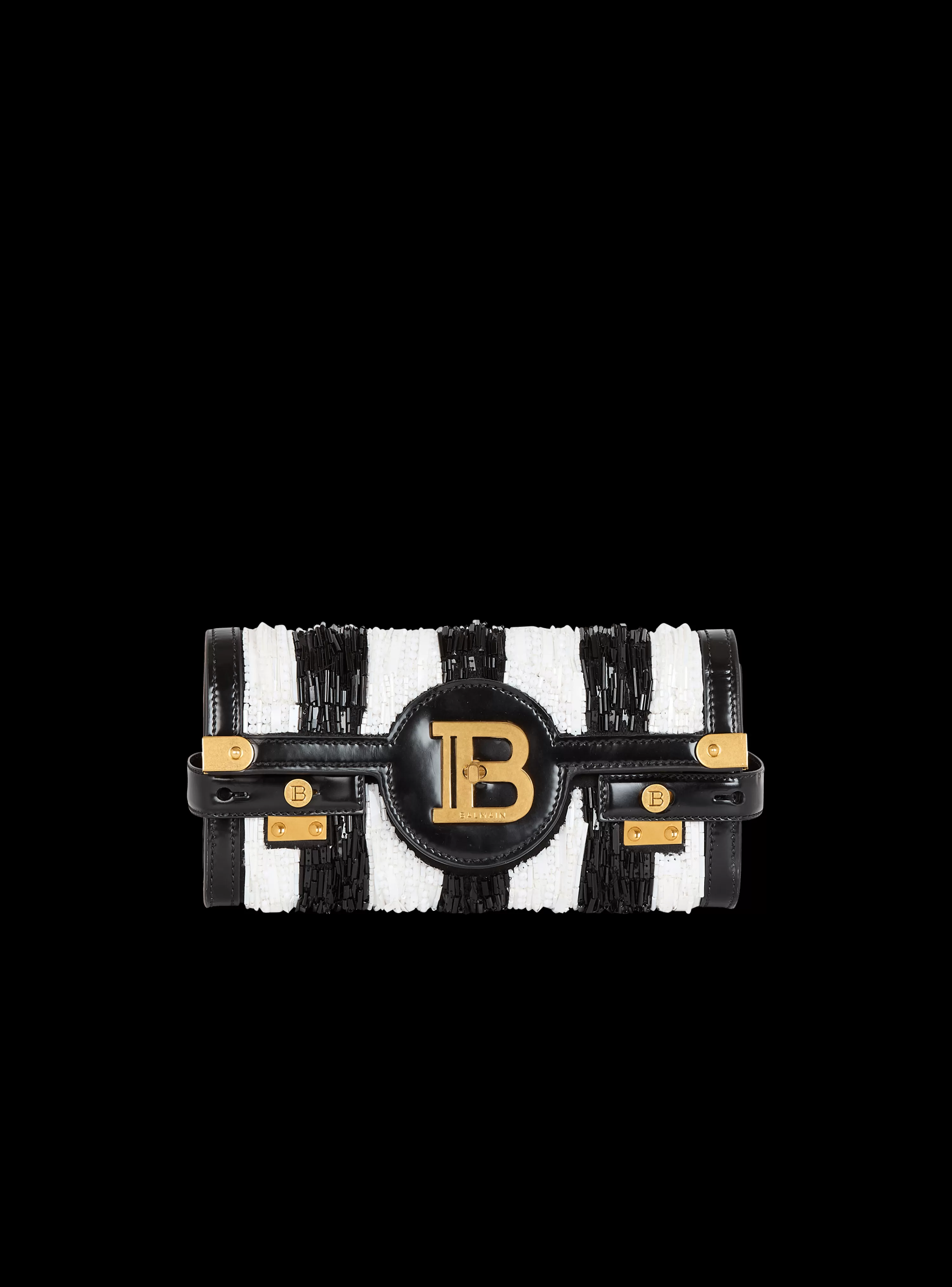 Balmain B-Buzz Pouch 23 With Embroidered Stripes