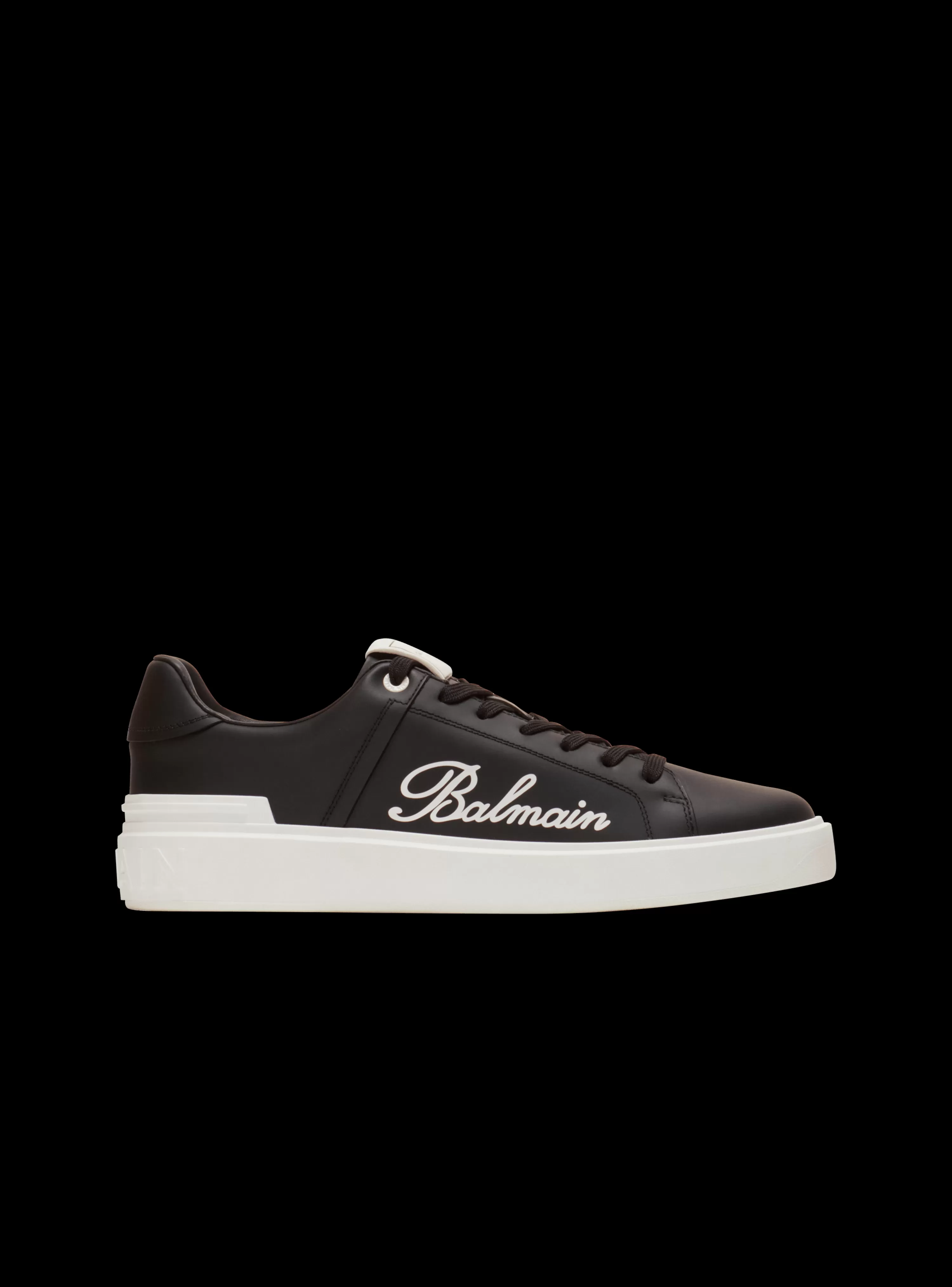 Balmain B-Court Signature Calfskin Trainers