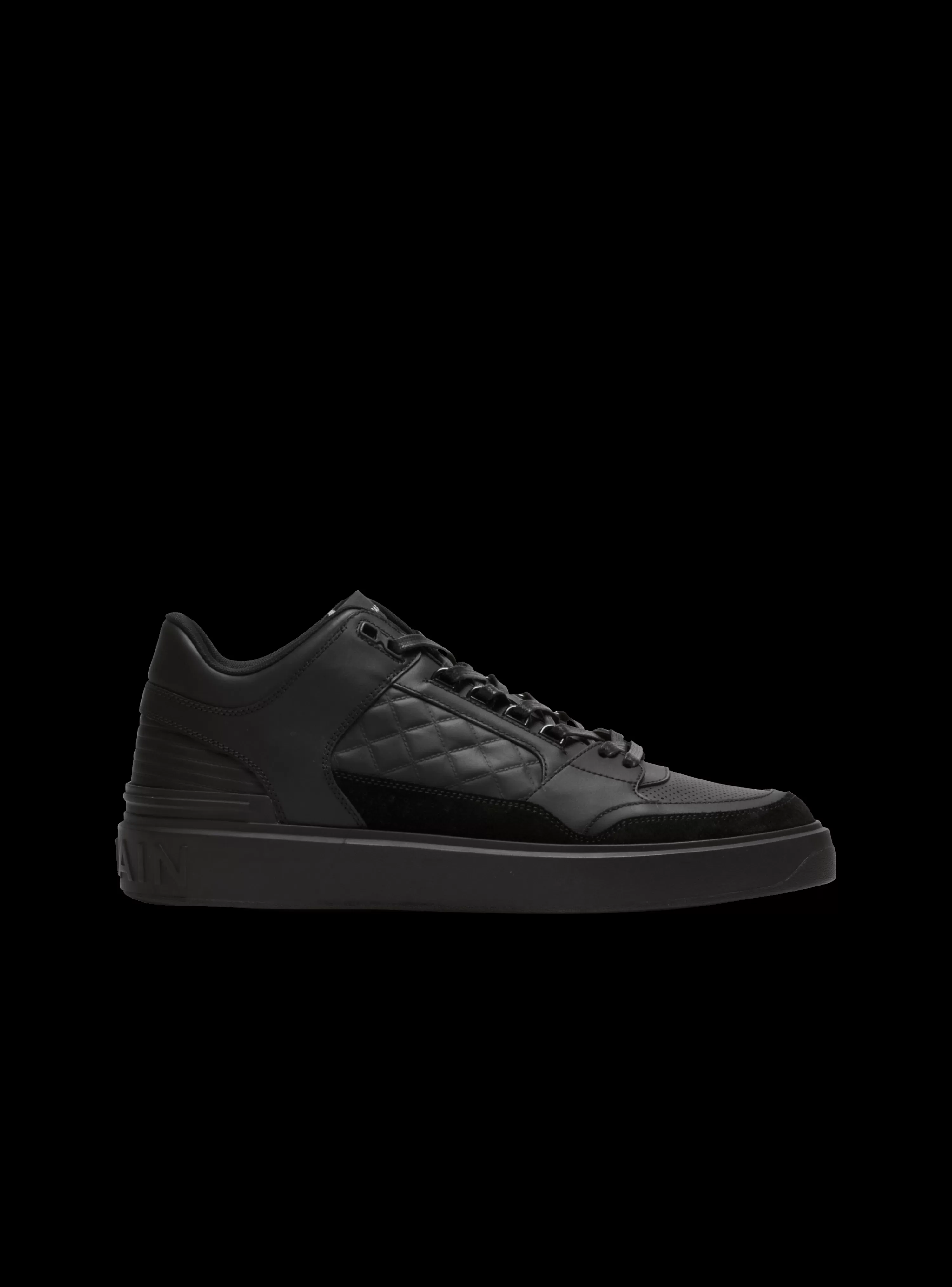 Balmain B-Court Mid-top Leather Trainers