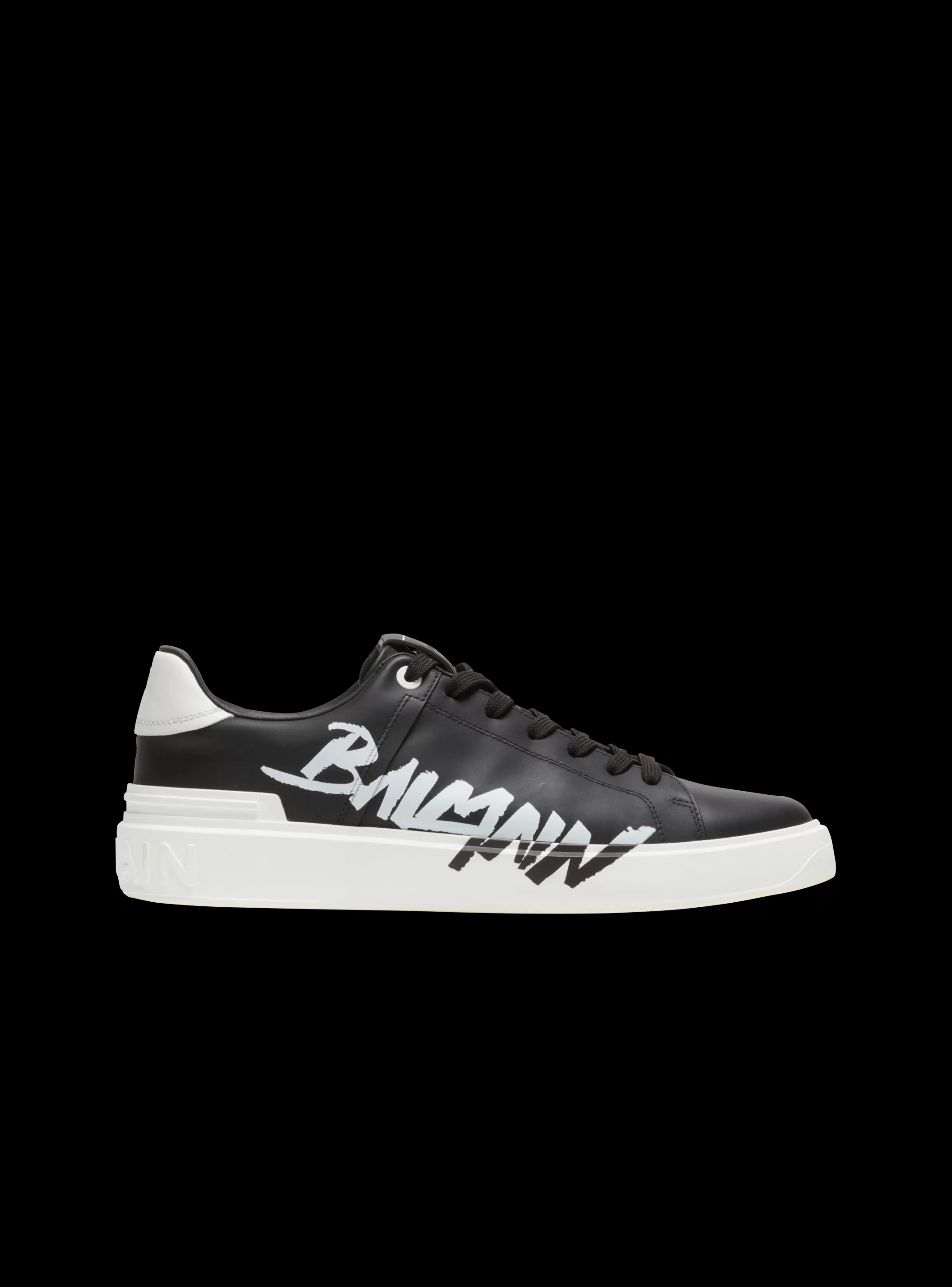 Balmain B-Court Printed Leather Trainers