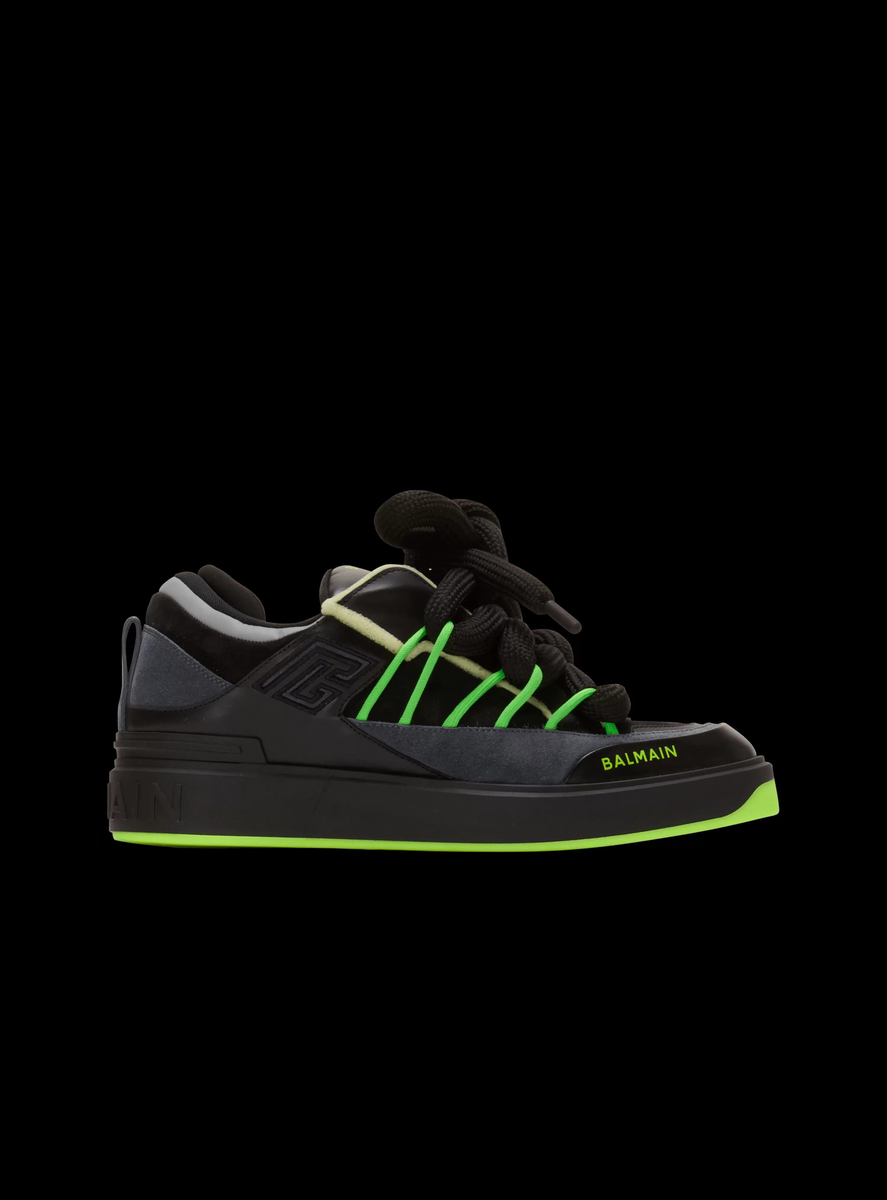 Balmain B-Court Puffy Skate Trainers In Calfskin And Suede