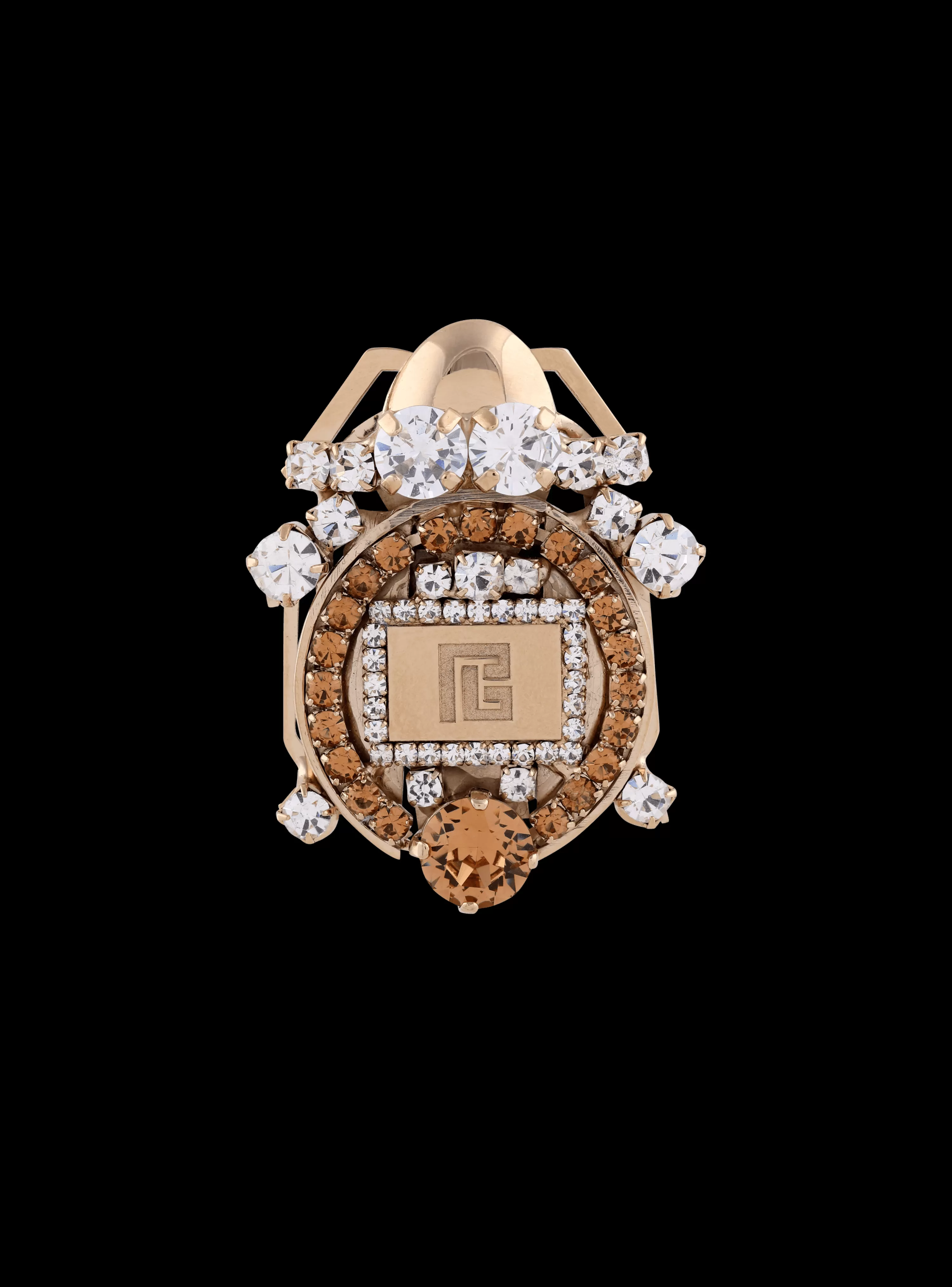 Women Balmain Beetle Brooch Set With Crystals