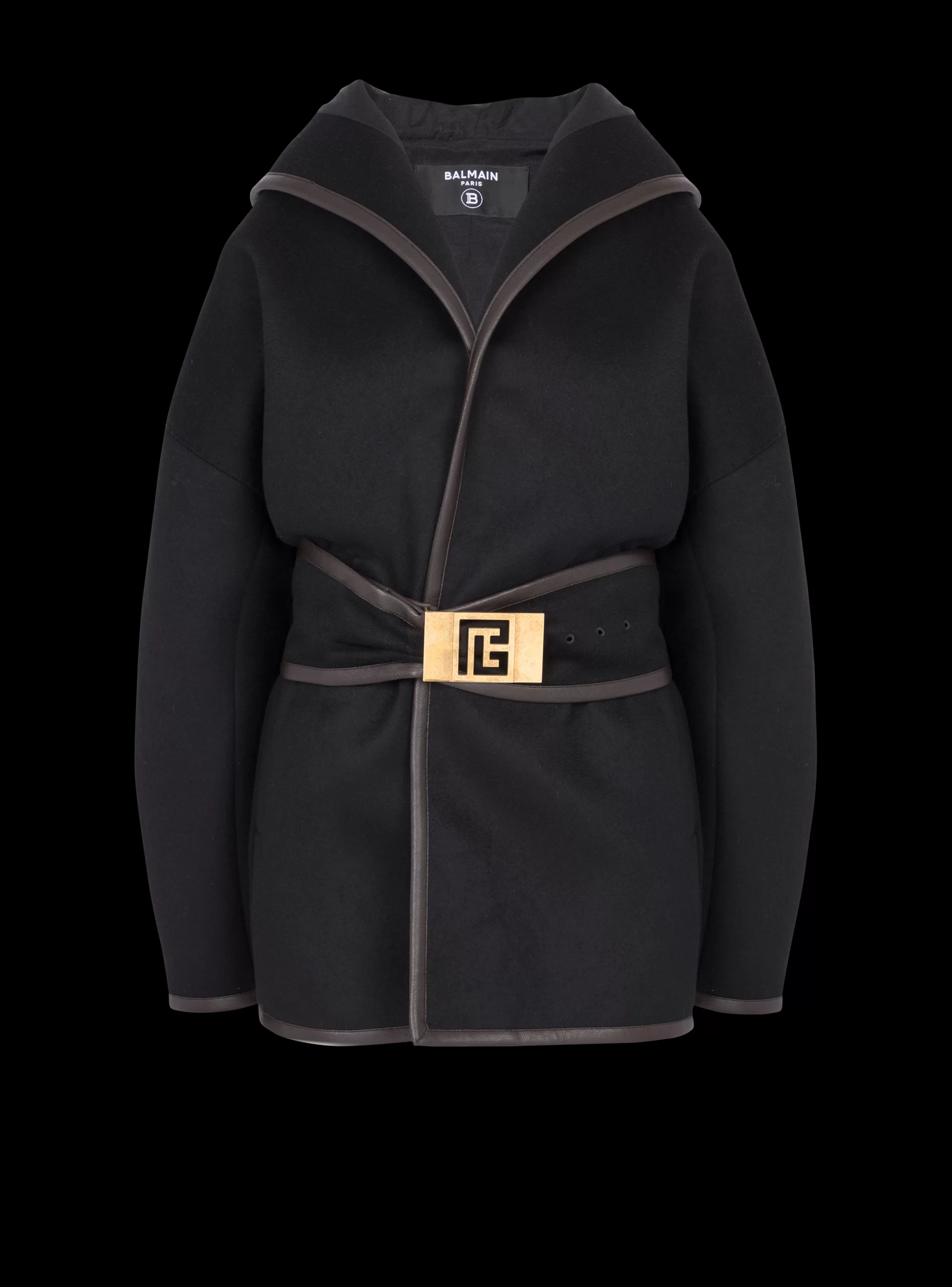 Women Balmain Belted Wool Coat