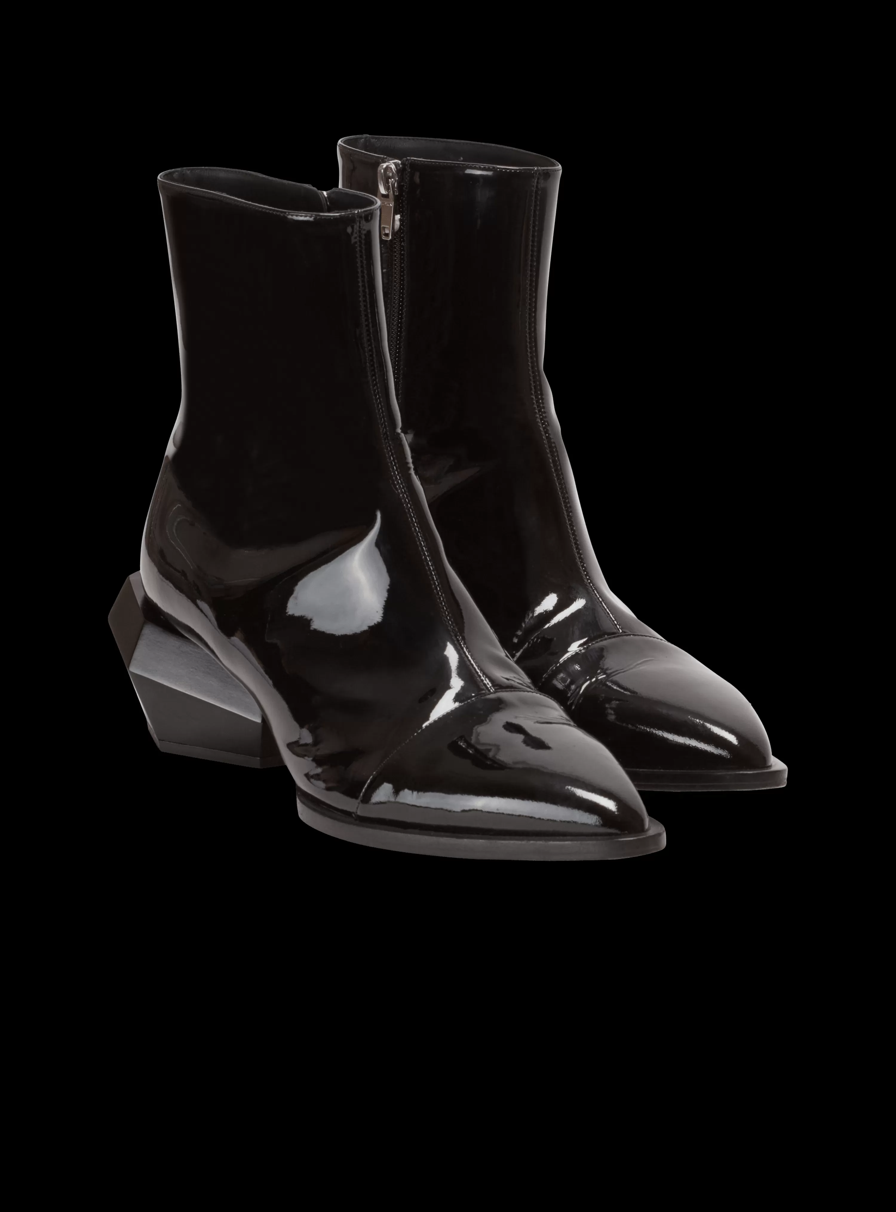 Balmain Billy Patent Leather Ankle Boots