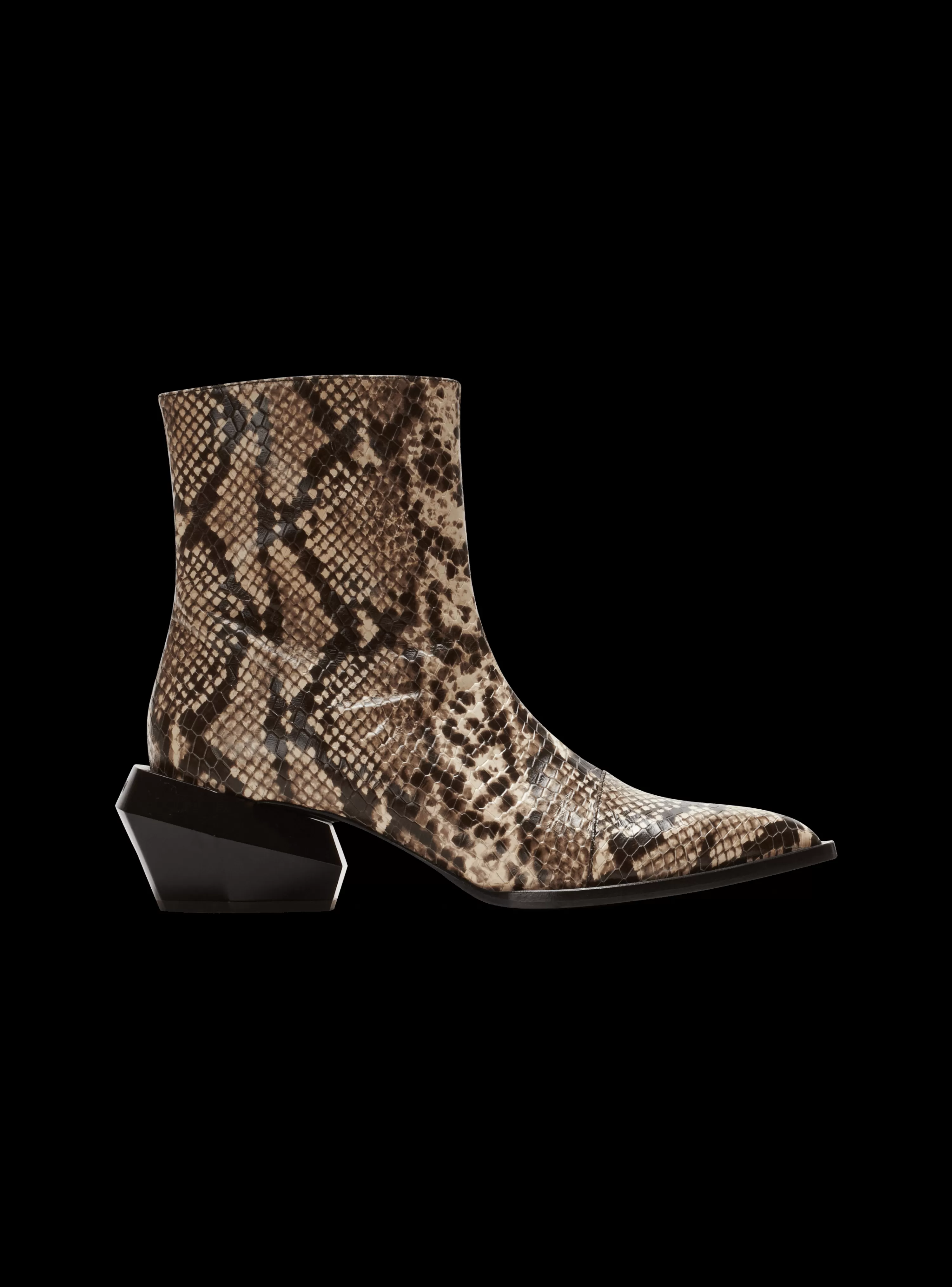 Balmain Billy Snakeskin-effect Leather Ankle Boots