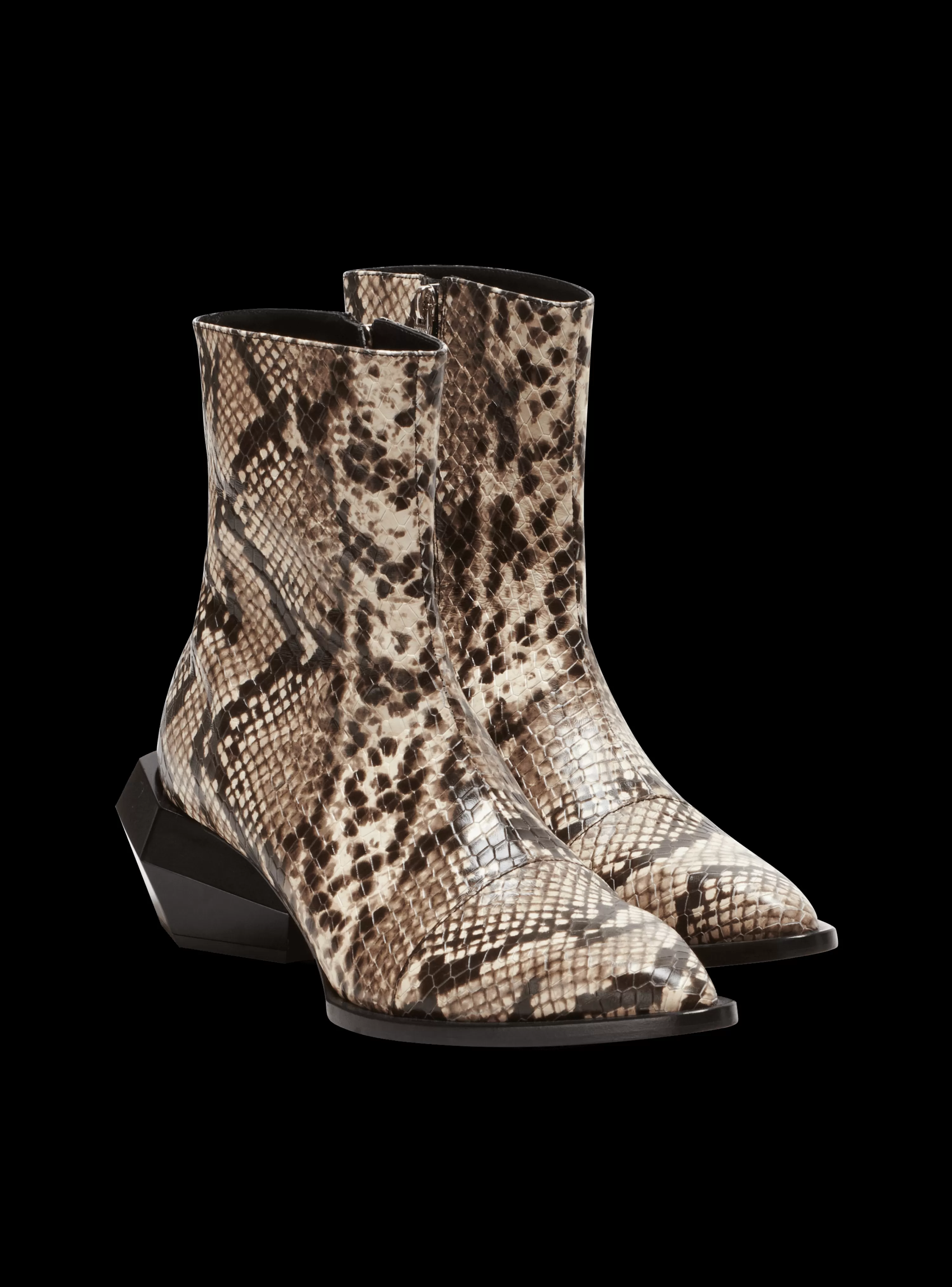 Balmain Billy Snakeskin-effect Leather Ankle Boots