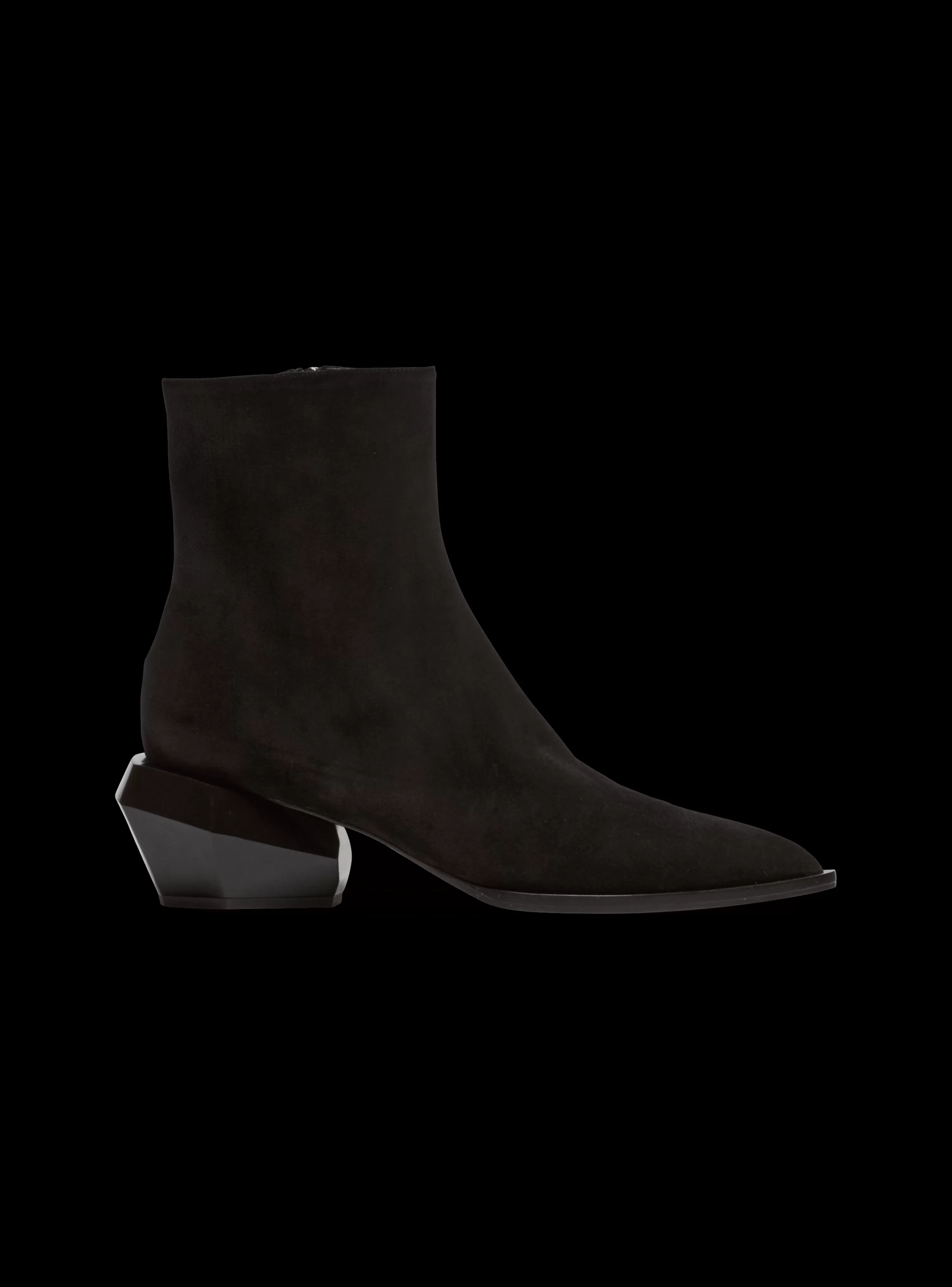 Balmain Billy Suede Ankle Boots With Diamond Heel